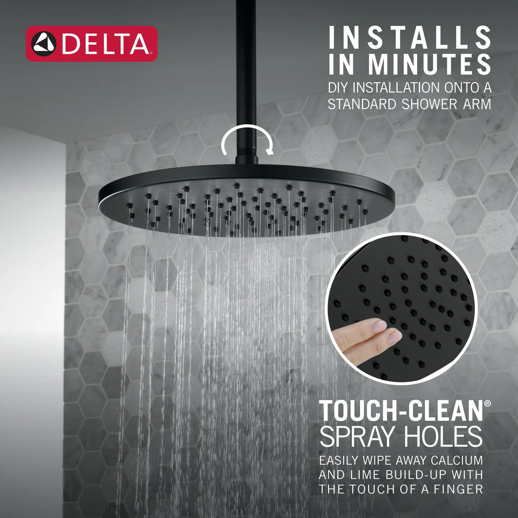 Single-Setting Metal Raincan Shower Head
