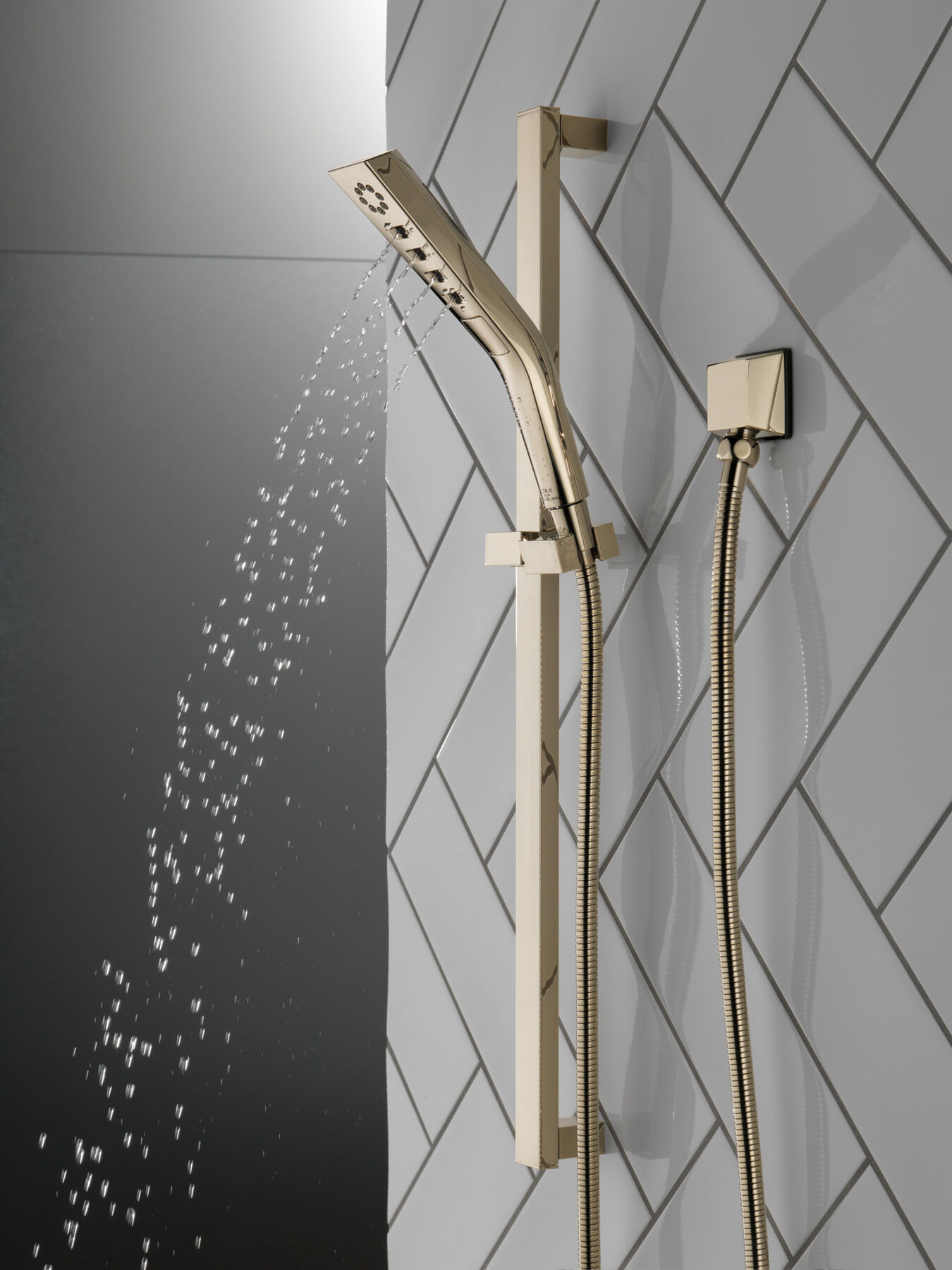 H<sub>2</sub>Okinetic&reg; 3-Setting Slide Bar Hand Shower