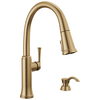 Single Handle Pull-Down Kitchen Faucet with Soap Dispenser and ShieldSpray Technology