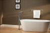 Contemporary Single Handle Floor Mount Tub Filler with Hand Shower