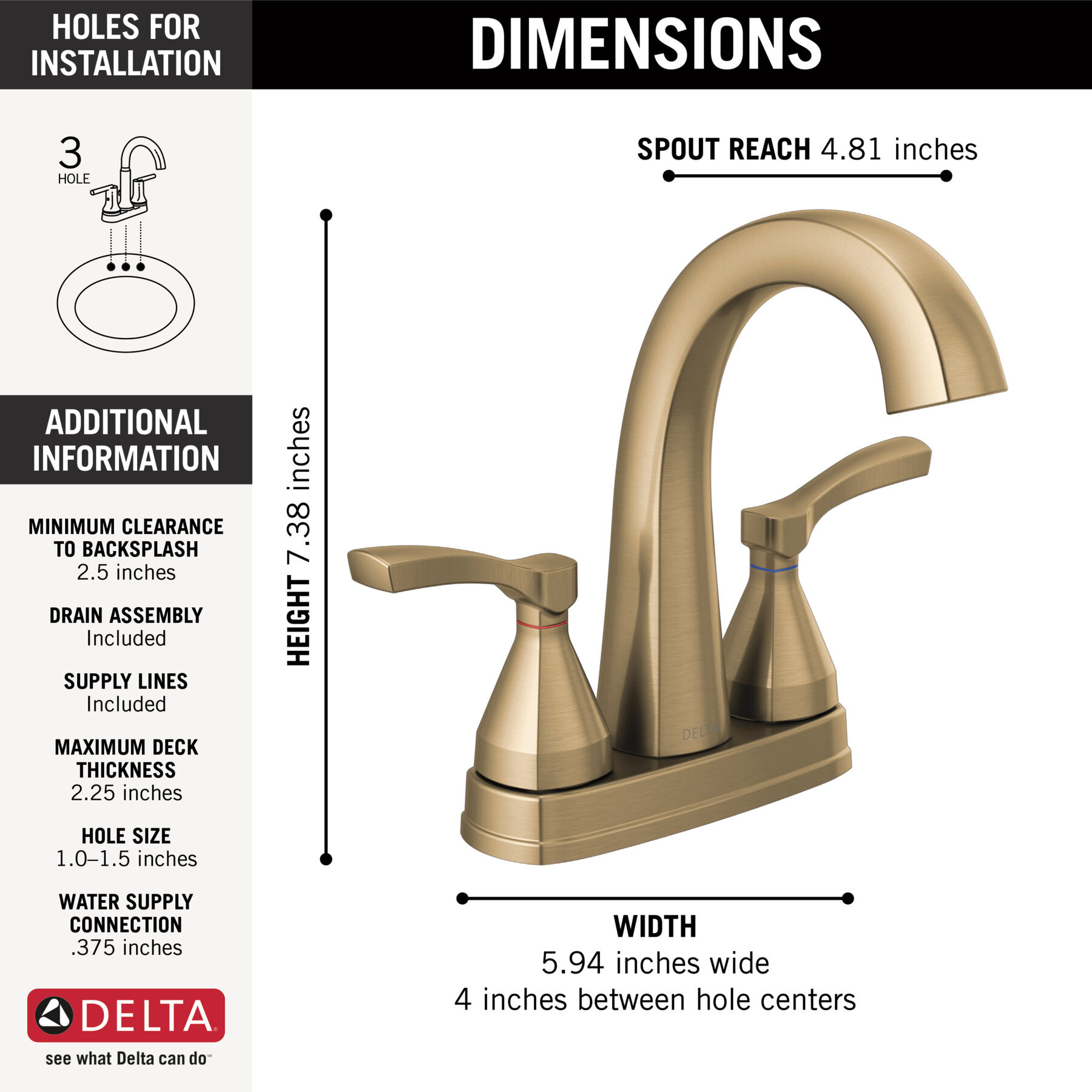 Two Handle Centerset Bathroom Faucet