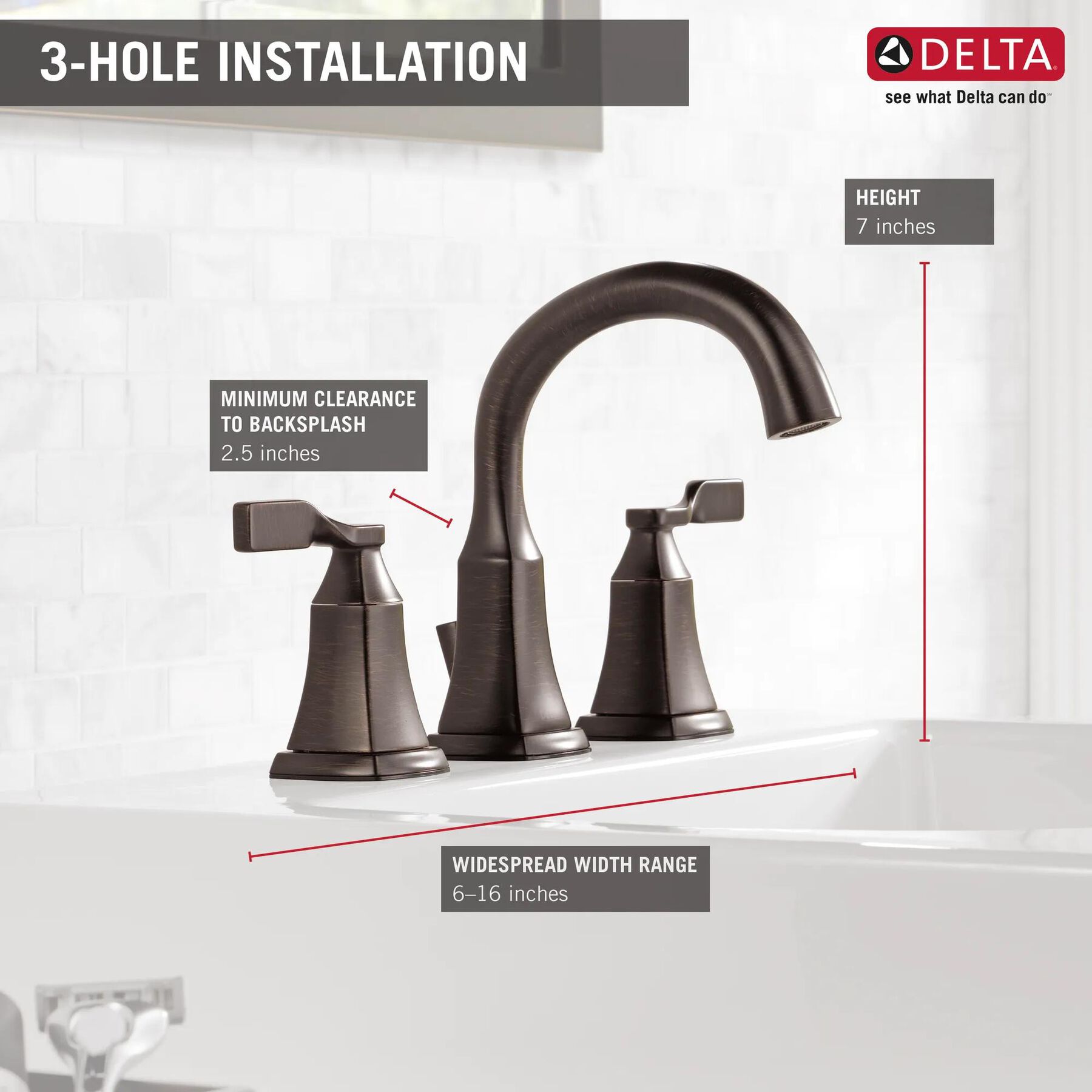 Two Handle Widespread Bathroom Faucet