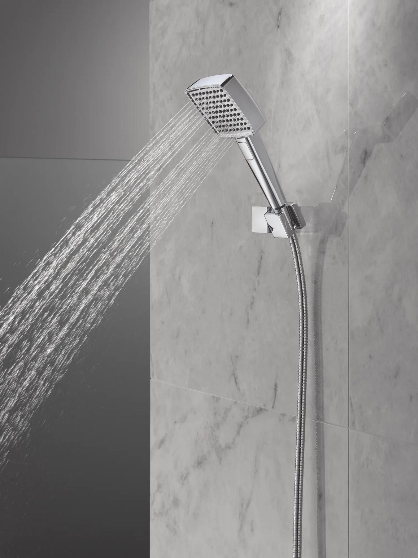 4-Setting Hand Shower with Wall Mount featuring FeatherRain&trade; Spray