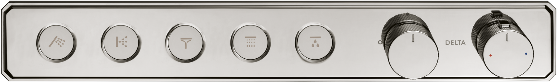 Traditional High Flow Push Button Thermostatic Trim - 5 Outlet