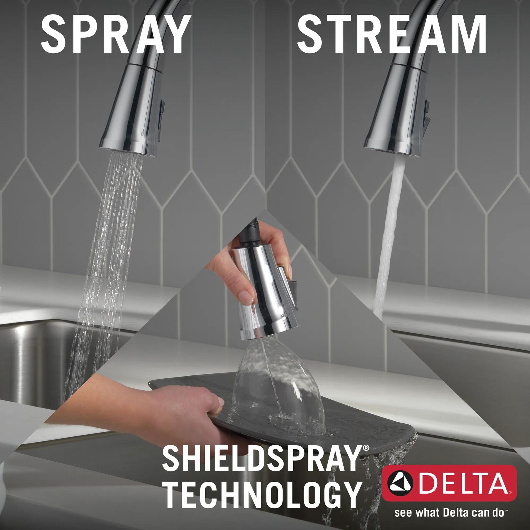 Single Handle Pull-Down Kitchen Faucet with Soap Dispenser and ShieldSpray&reg; Technology