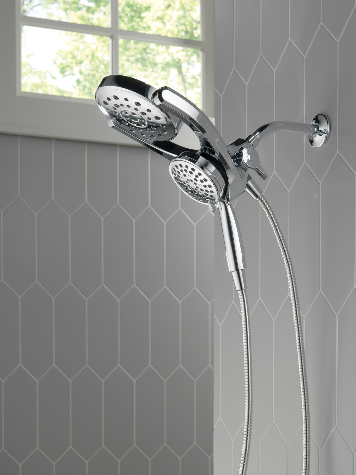 HydroRain&reg; 4-Setting Two-in-One Shower Head