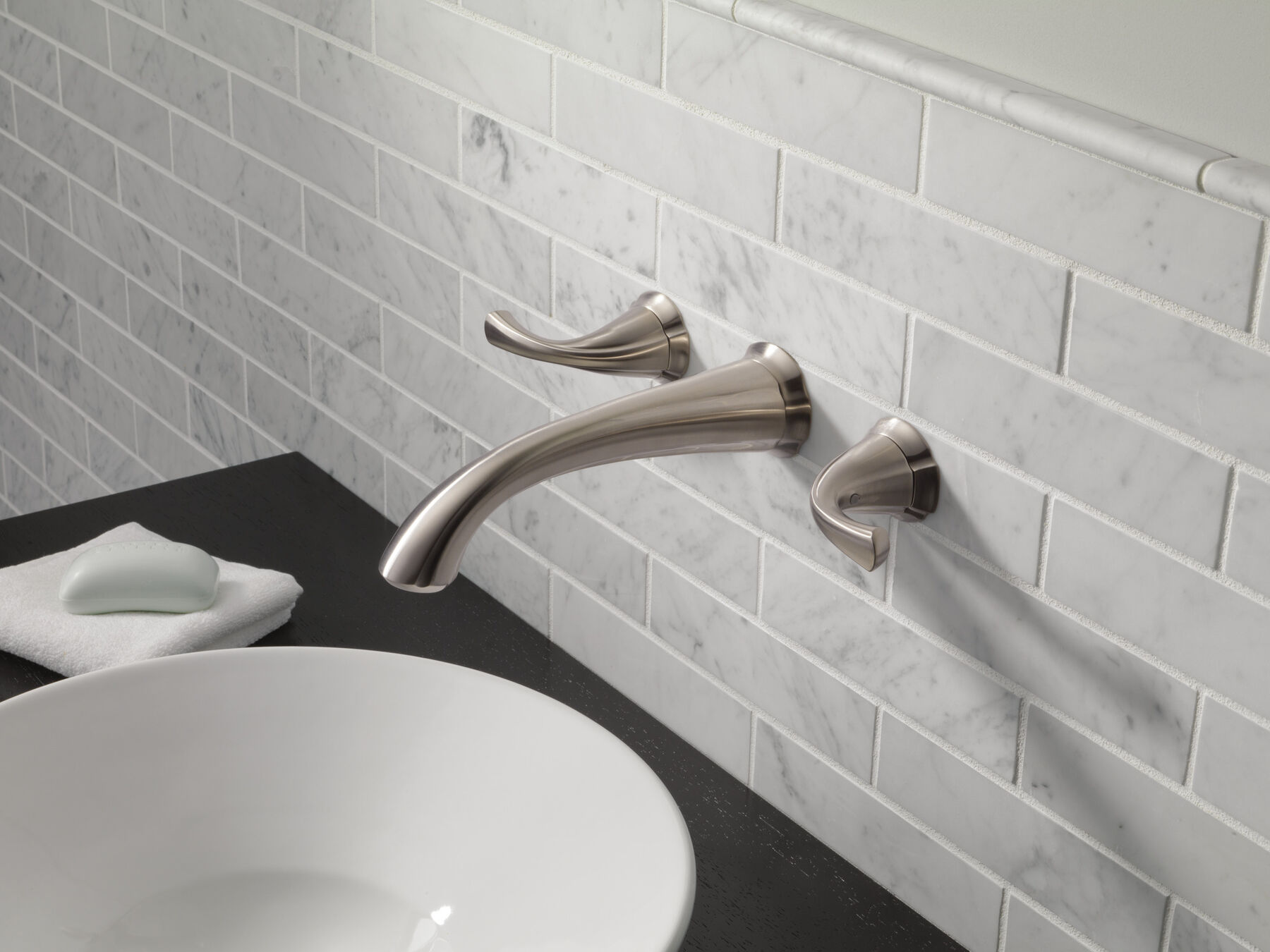 Two Handle Wall Mount Bathroom Faucet