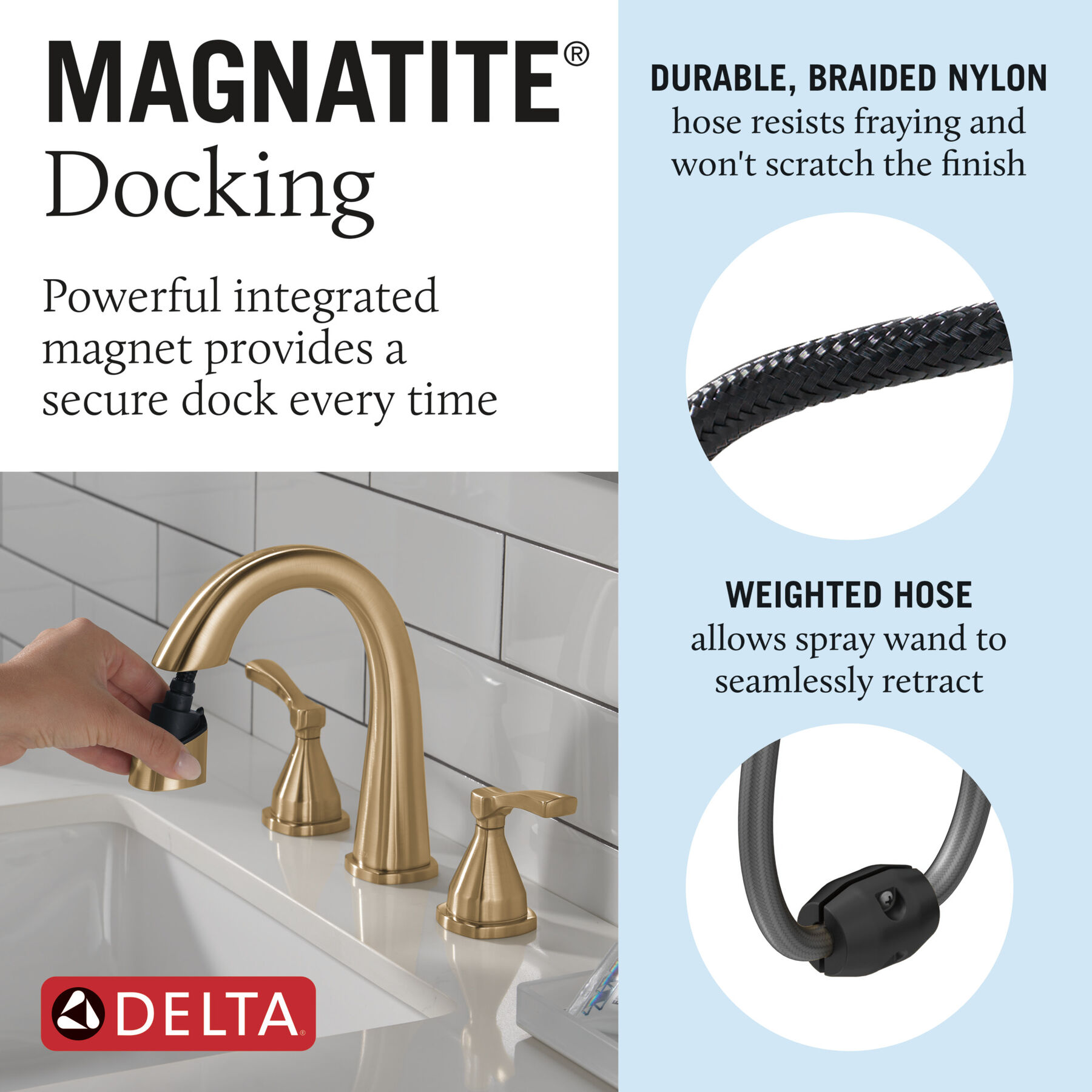 Two Handle Widespreadh Pull Down Bathroo (Recertified)