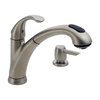 Single Handle Pull-Out Kitchen Faucet with Soap Dispenser