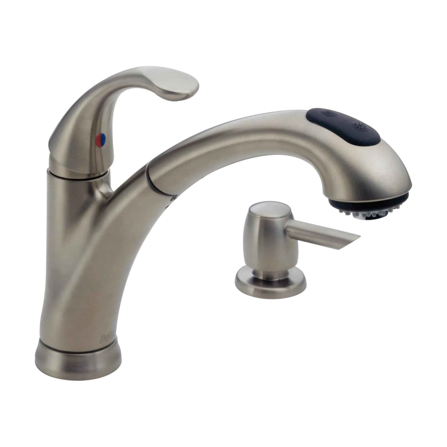 Single Handle Pull-Out Kitchen Faucet with Soap Dispenser