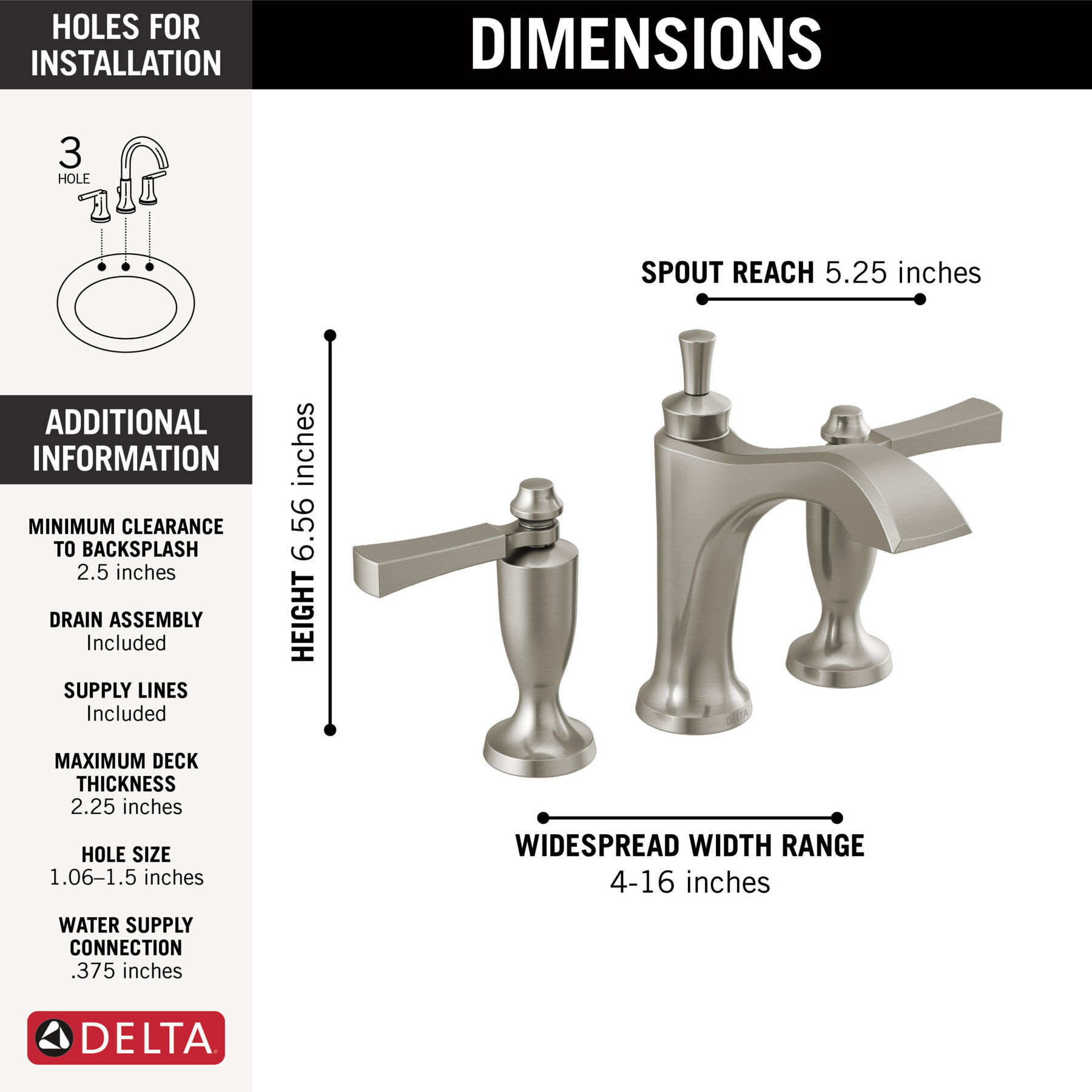 Two Handle Widespread Bathroom Faucet