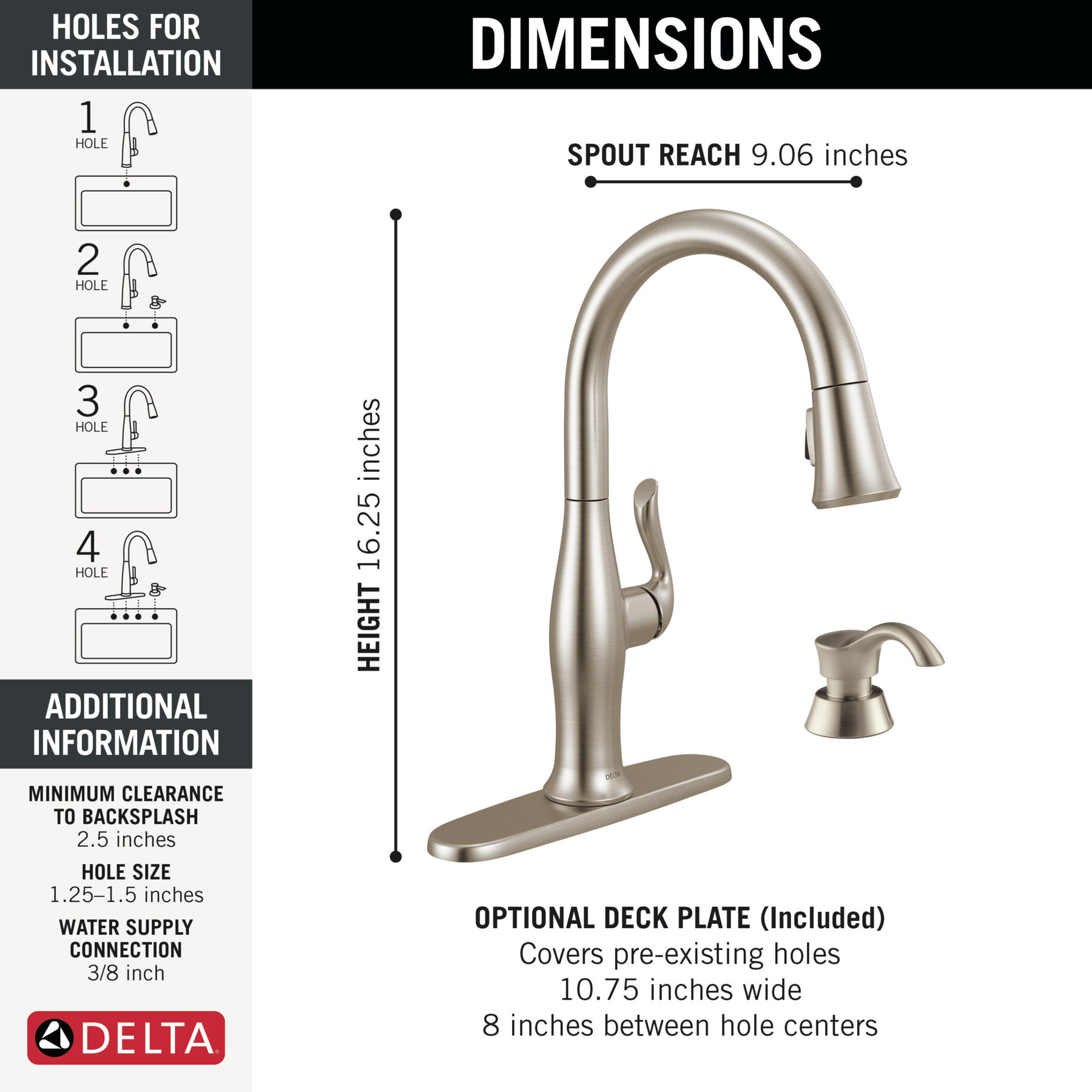 Pull-Down Kitchen 1 Handle with Soap Dispenser Bundle