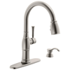 Single Handle Pull-Down Kitchen Faucet with Soap Dispenser
