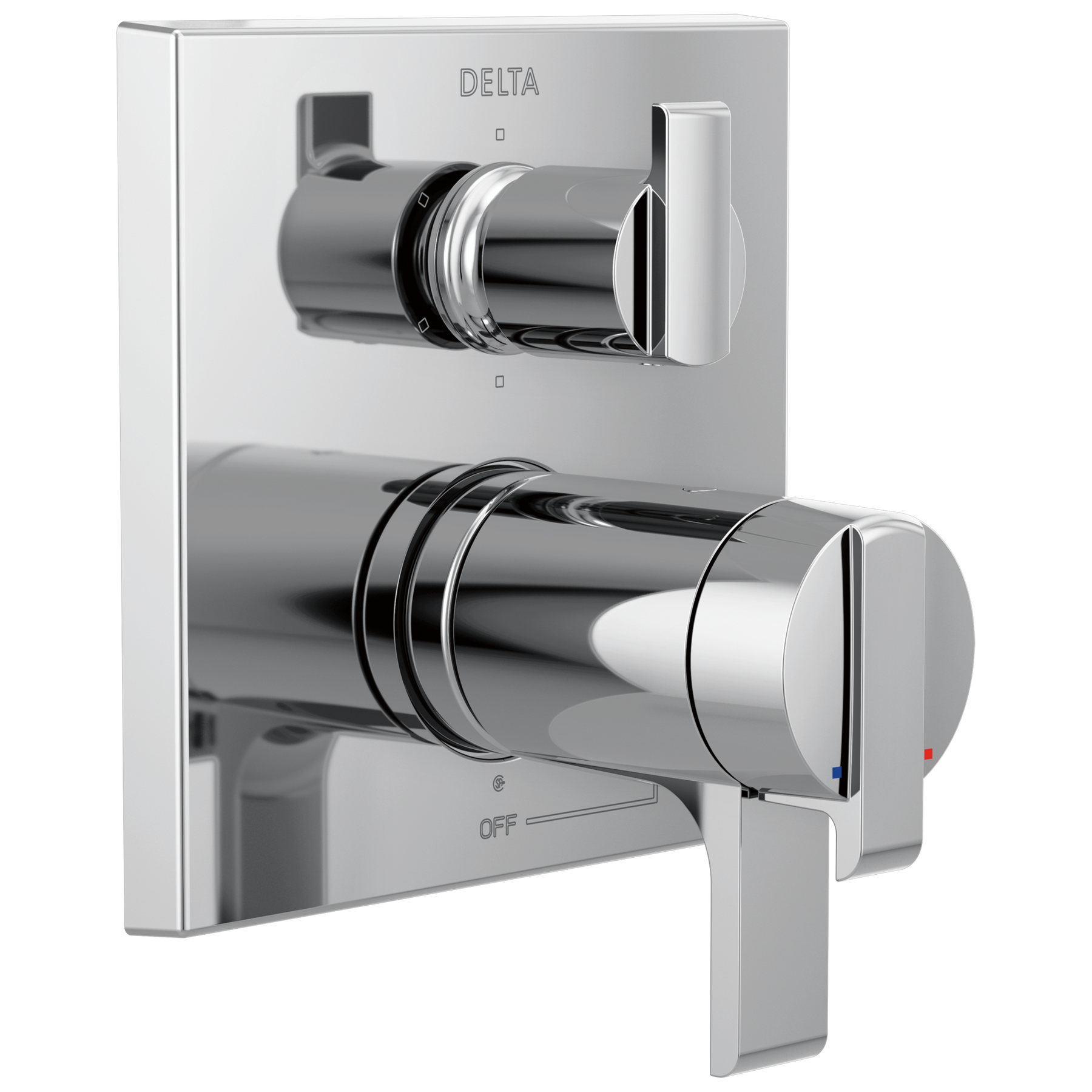 Angular Modern TempAssure&reg; 17T Series Valve Trim with 6-Setting Integrated Diverter