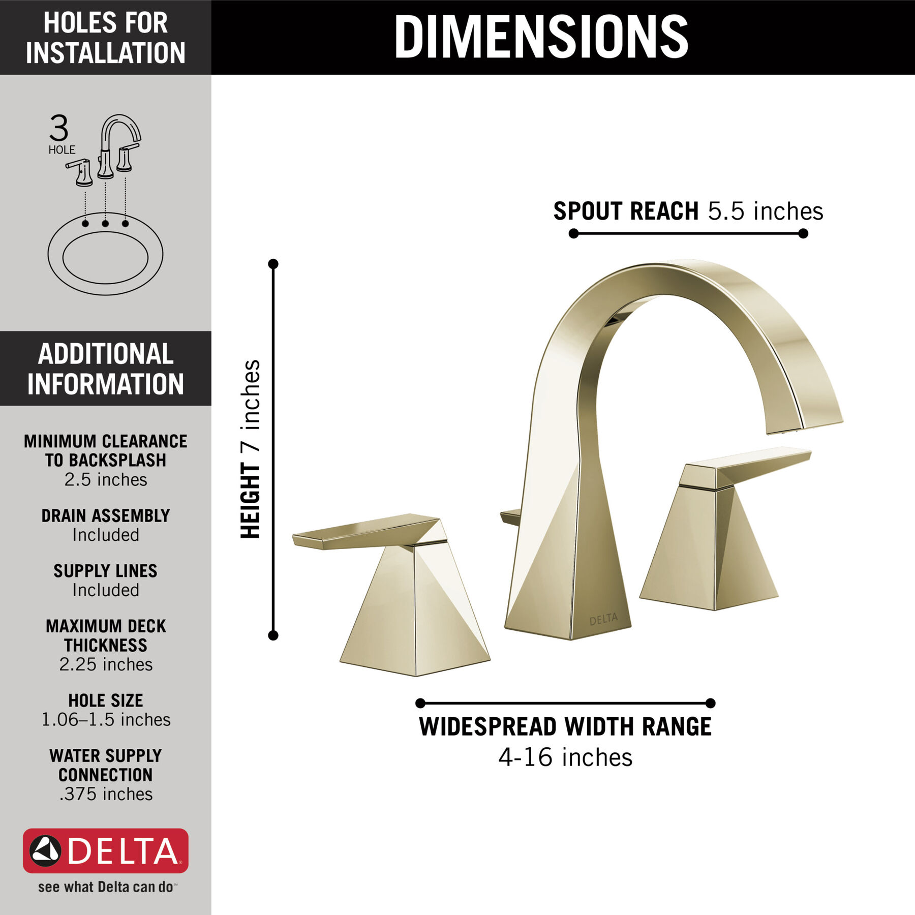 Two Handle Widespread Bathroom Faucet
