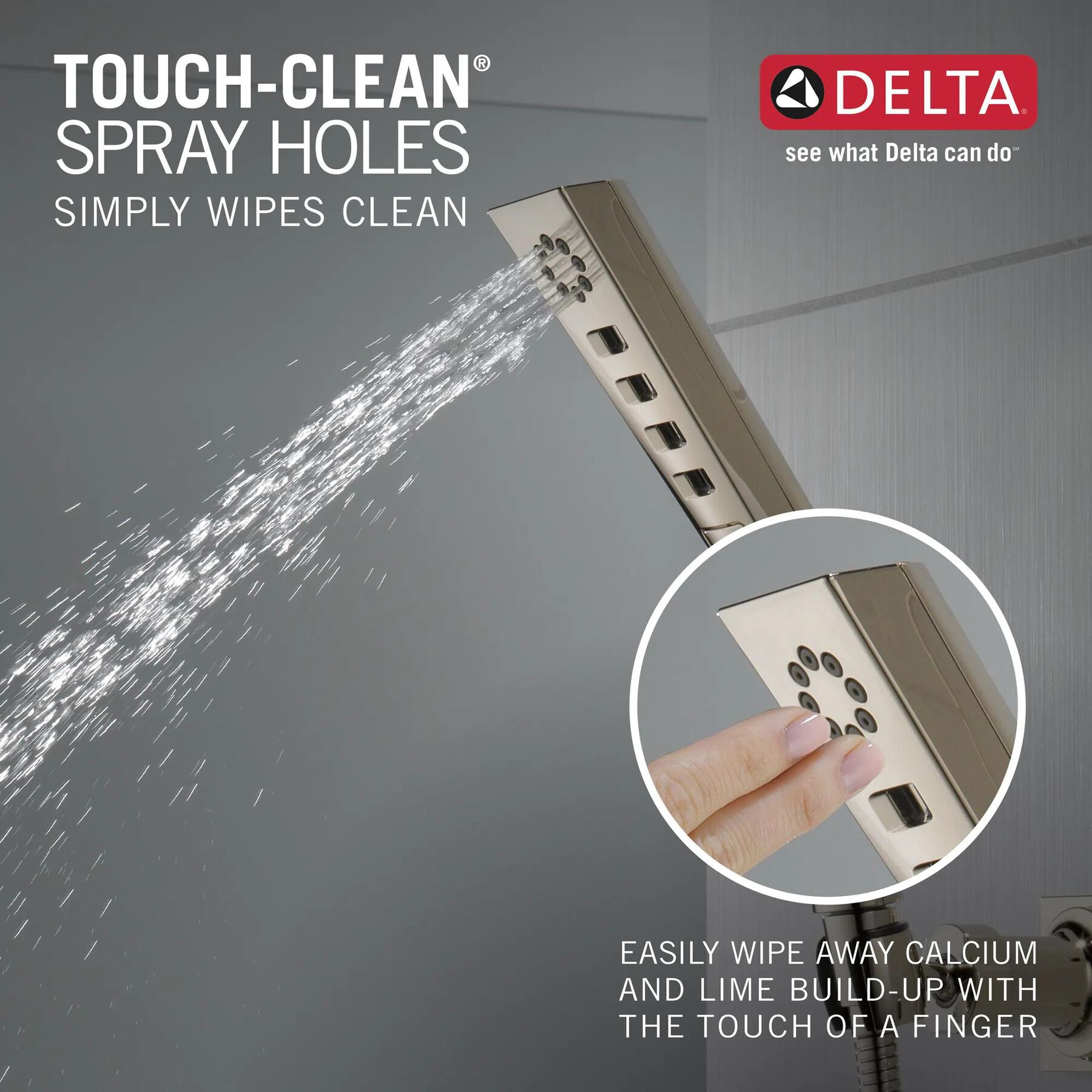H<sub>2</sub>Okinetic&reg; 3-Setting Wall Mount Hand Shower