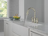 Two Handle Pull-Down Bridge Kitchen Faucet