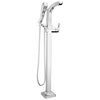 Single Handle Floor Mount Tub Filler Trim with Hand Shower