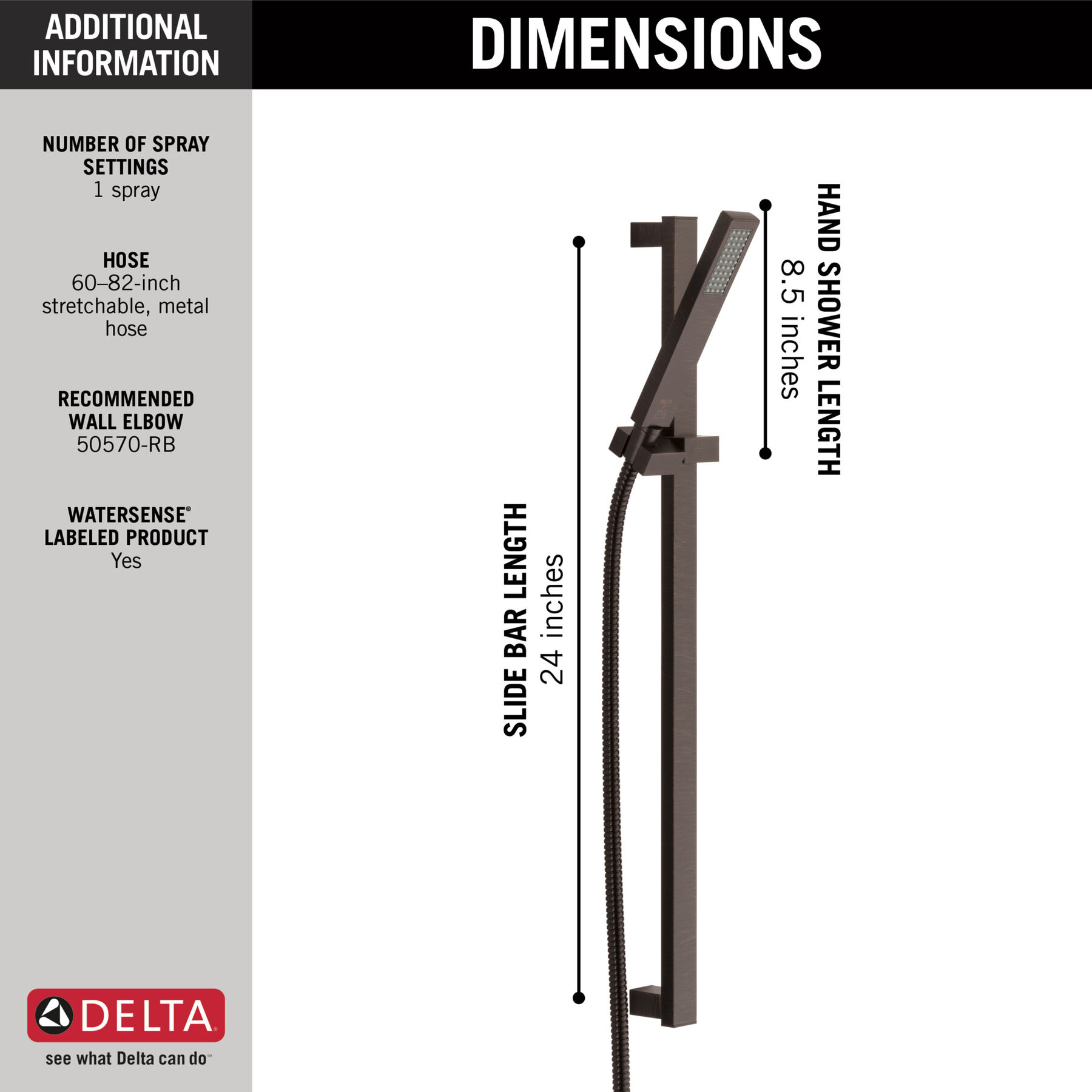 Premium Single-Setting Slide Bar Hand Shower