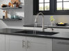 Single Handle Pull-Down Kitchen Faucet with Soap Dispenser and ShieldSpray Technology