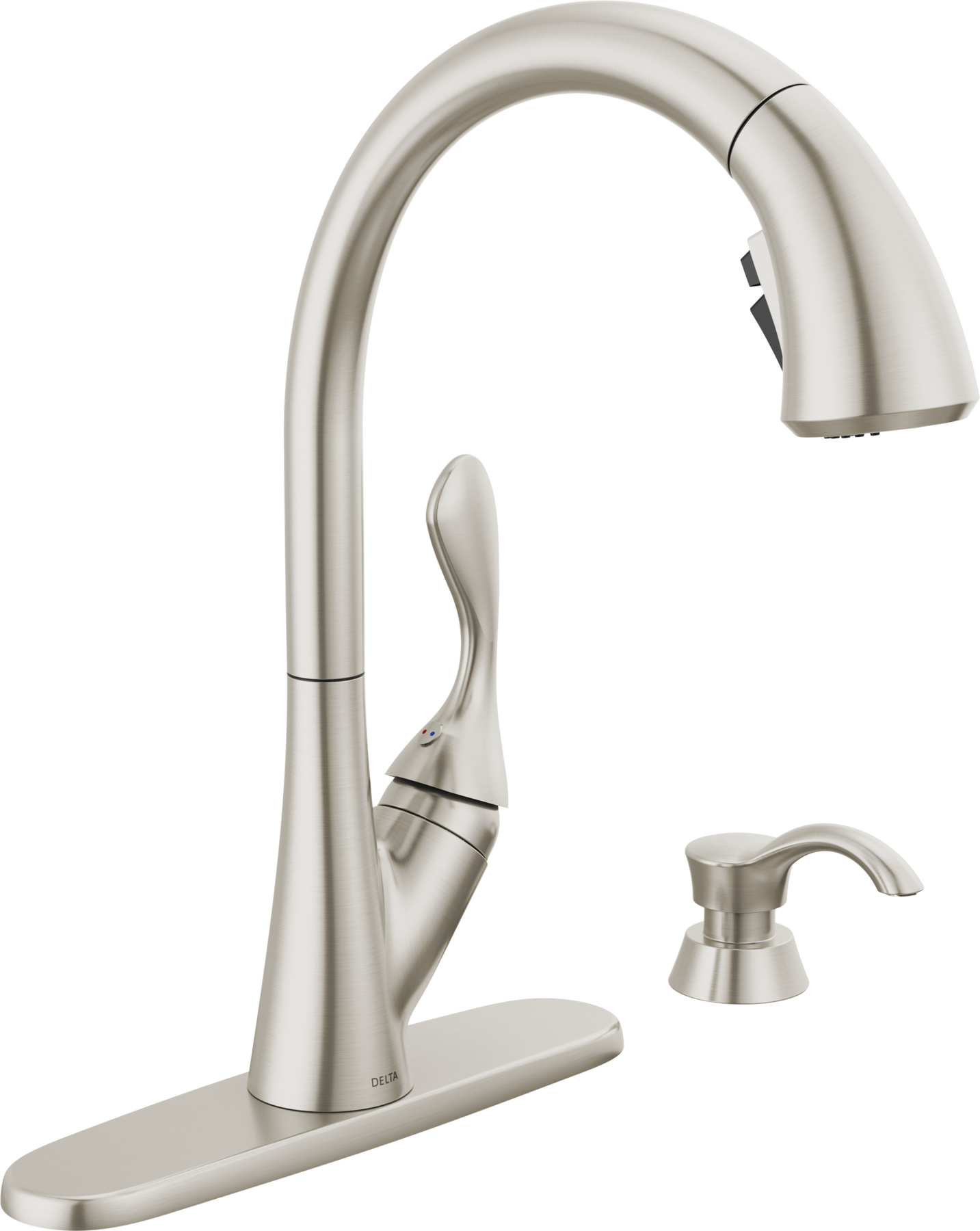 Single Handle Pull-Down Kitchen Faucet with Soap Dispenser and ShieldSpray&reg; Technology