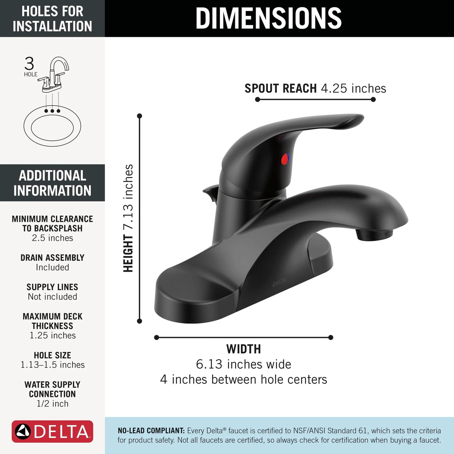 Single Handle Centerset Bathroom Faucet