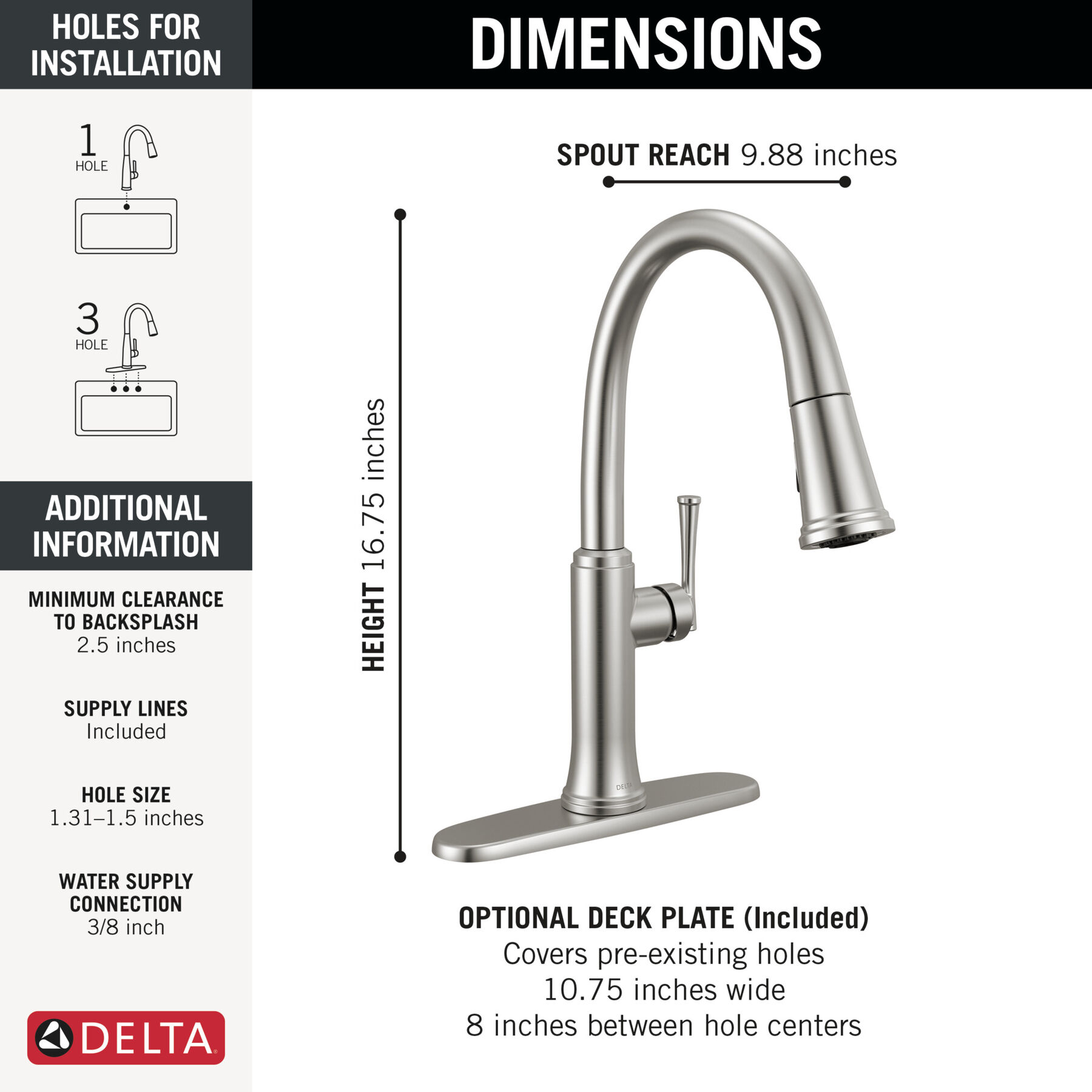 Single Handle Pull-Down Kitchen Faucet (Recertified)