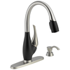 Single Handle Pull-Down Kitchen Faucet with Soap Dispenser