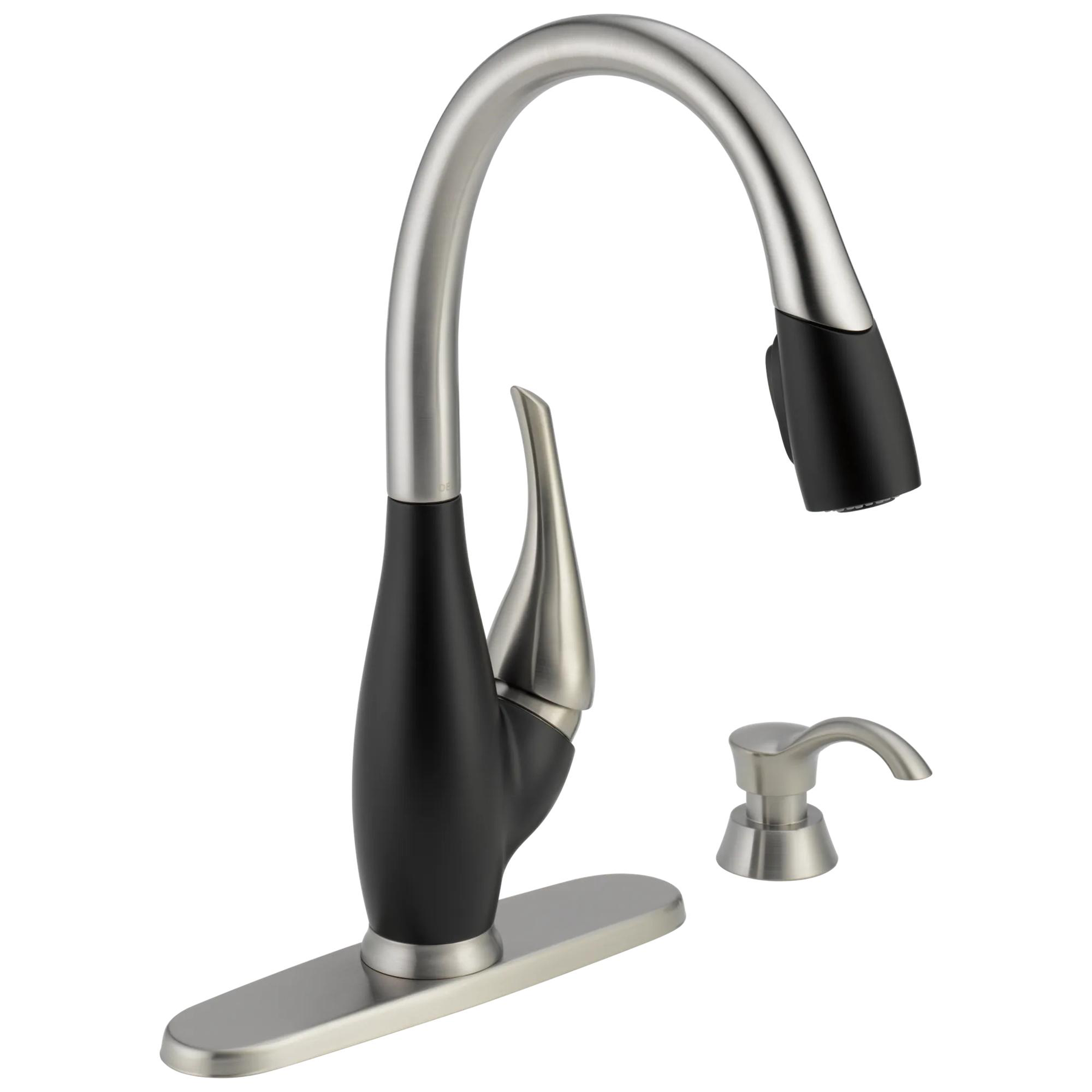 Single Handle Pull-Down Kitchen Faucet with Soap Dispenser