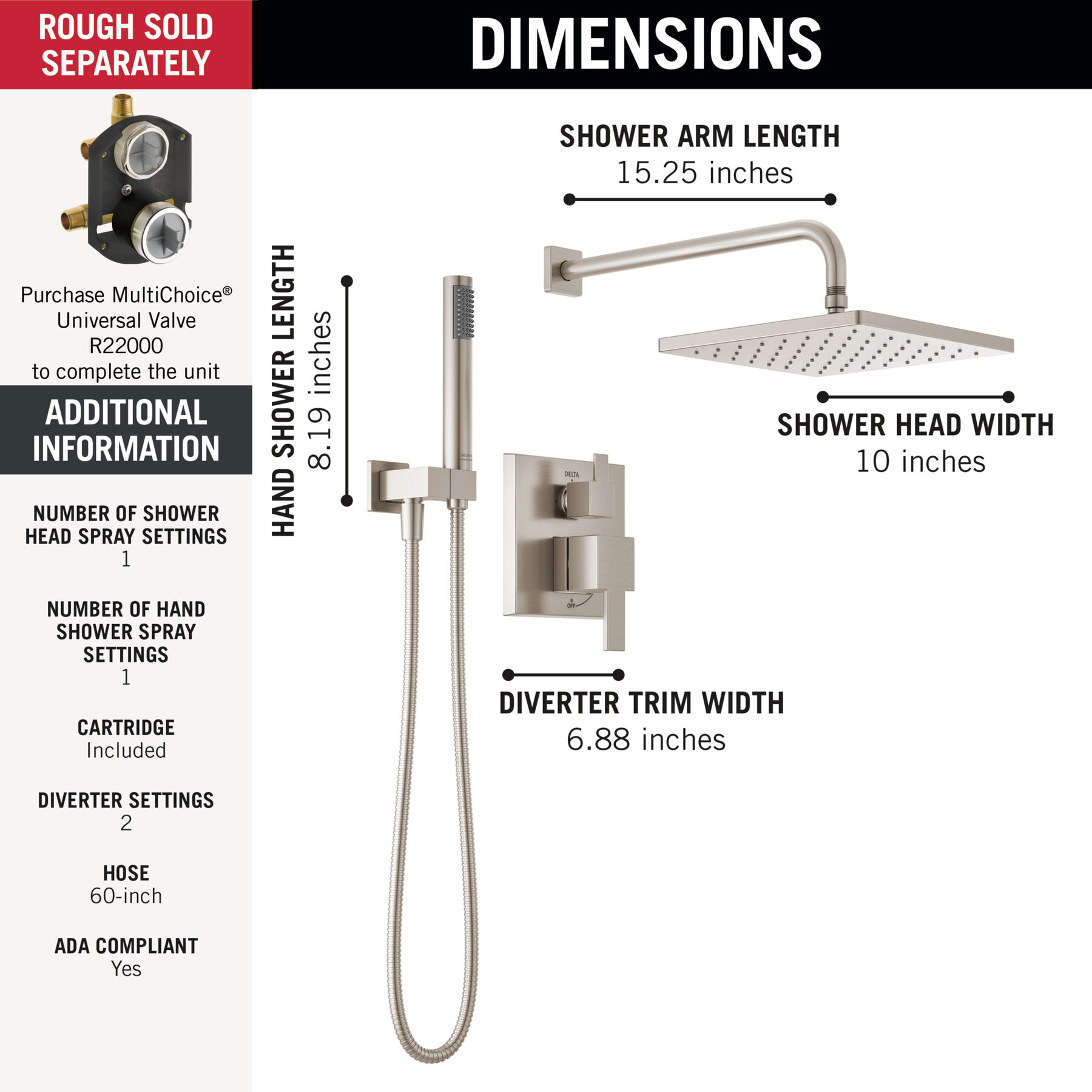 Monitor&reg; 14 Series Shower with Raincan & Hand Shower