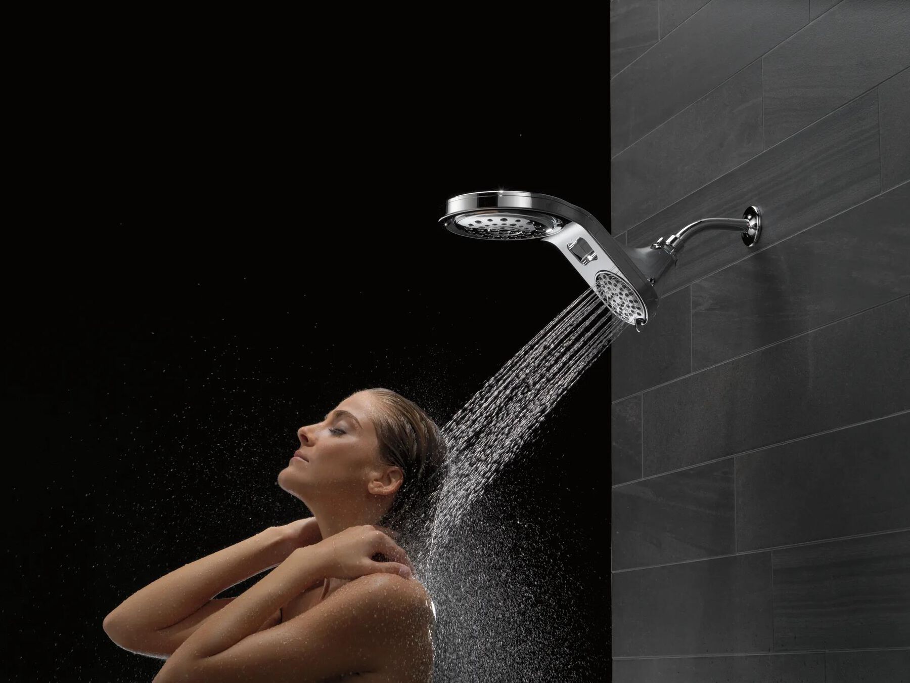 HydroRain&reg; 5-Setting Two-in-One Shower Head