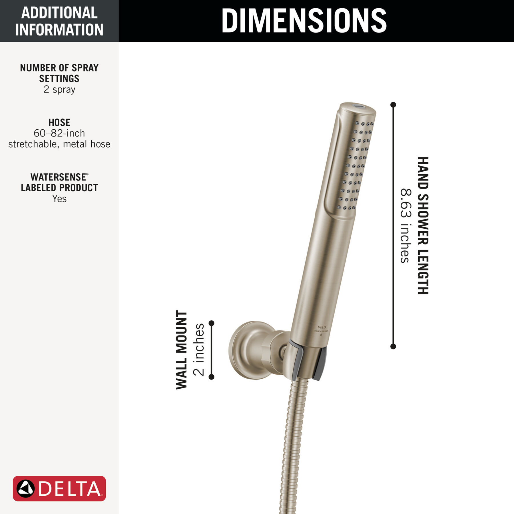 2-Setting Hand Shower with ProClean&trade; Spray &ndash; Wall Mount