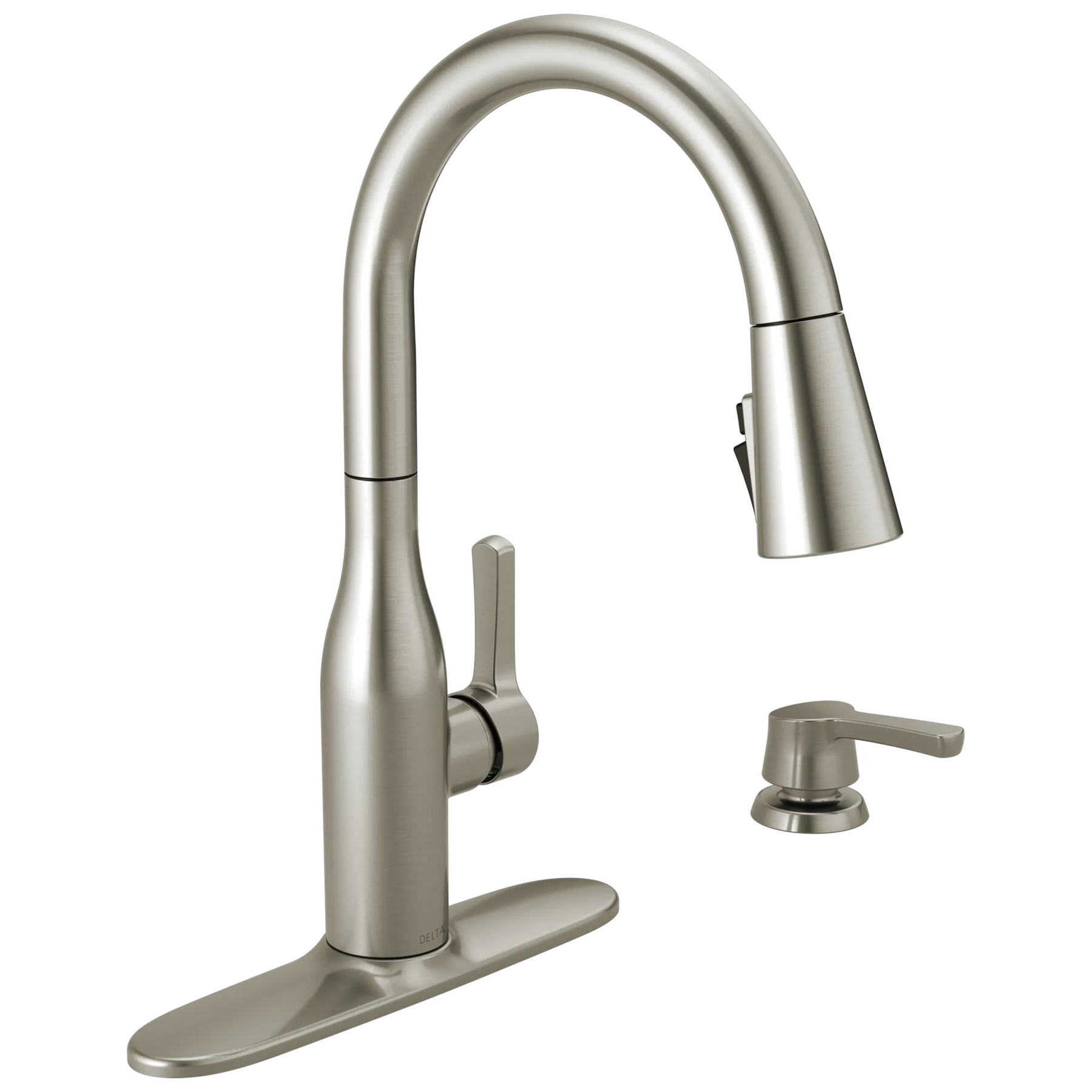 Single Handle Pull-Down Kitchen Faucet with Soap Dispenser and ShieldSpray&reg; Technology