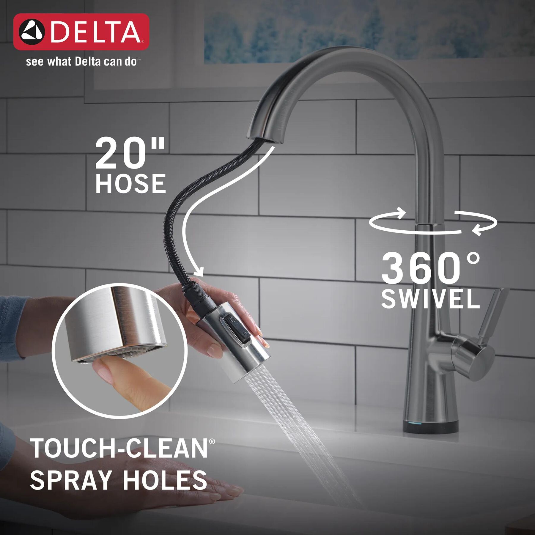Single Handle Pull-Down Kitchen Faucet With Touch<sub>2</sub>O&reg;  Technology