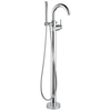 Contemporary Single Handle Floor Mount Tub Filler with Hand Shower