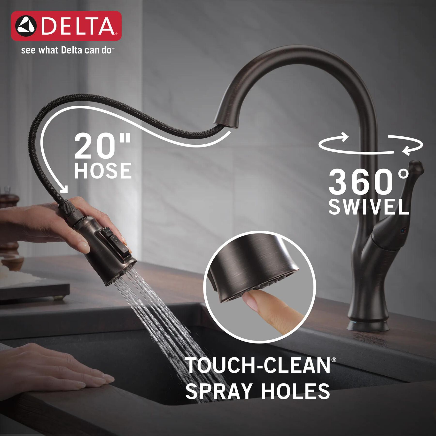 Single-Handle Pull-Down Kitchen Faucet with Touch<sub>2</sub>O&reg; Technology Technology
