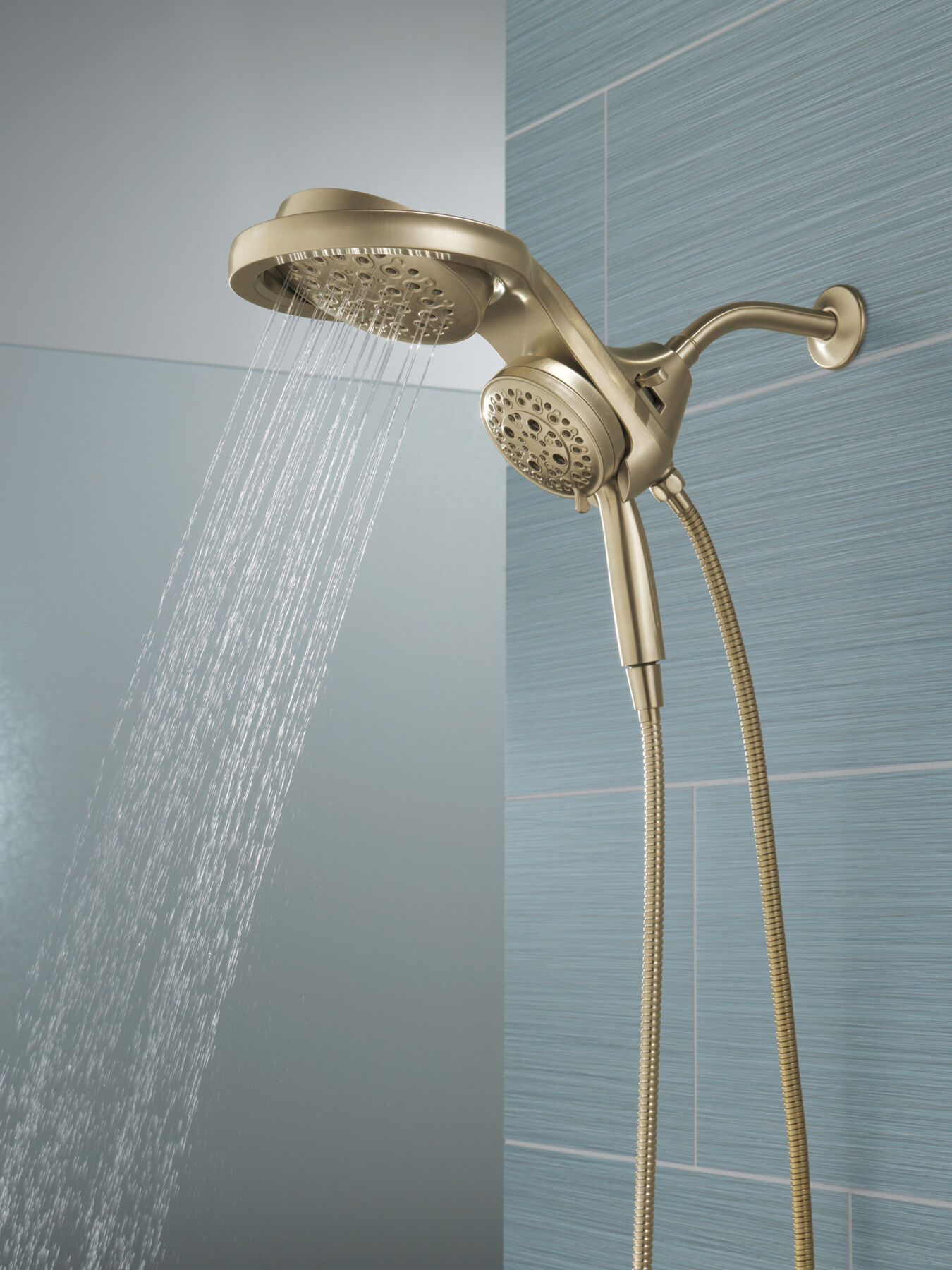 HydroRain&reg; H2Okinetic&reg; 5-Setting Two-in-One Shower Head (Recertified)