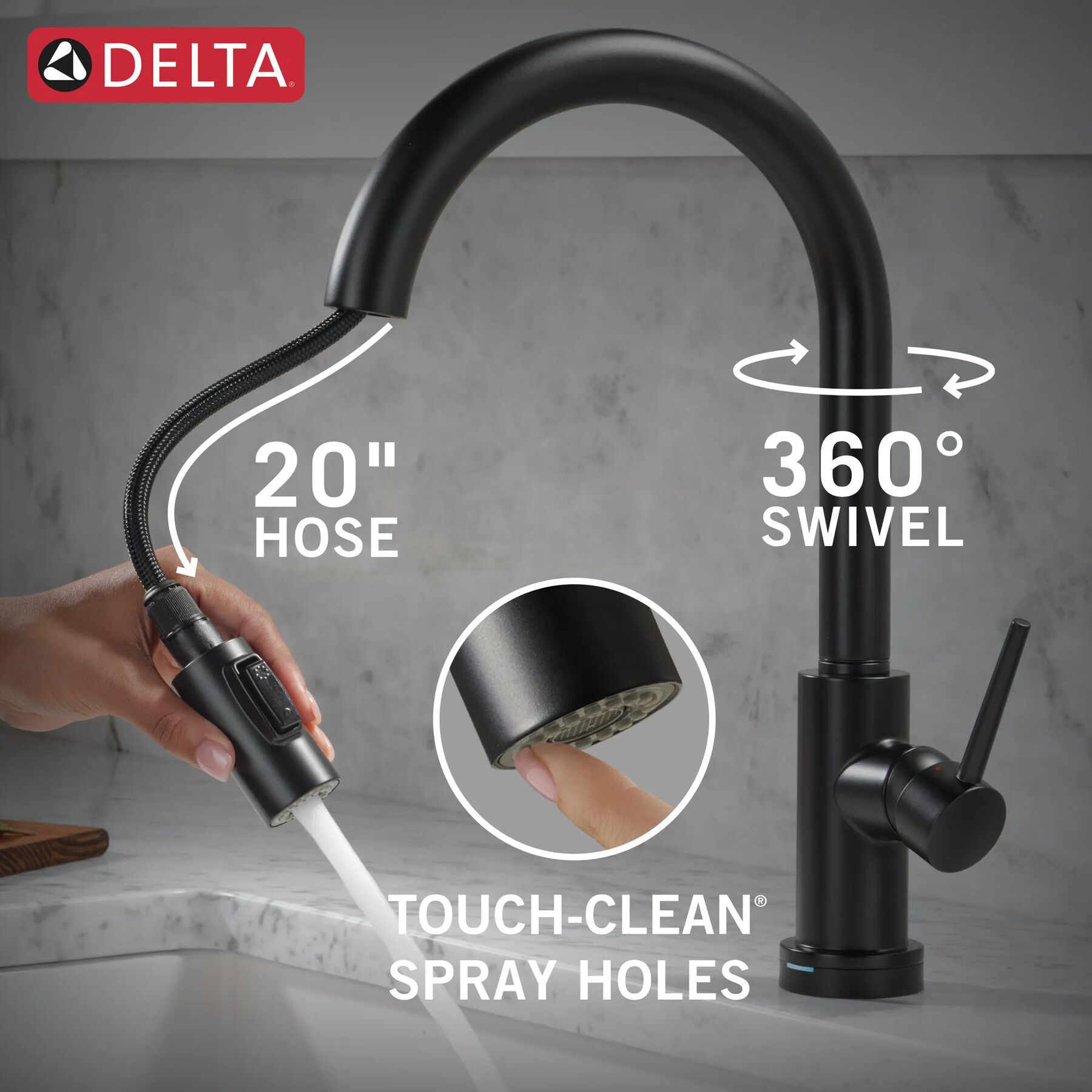 Touch2O with Touchless and VoiceIQ&reg; Technology Single Handle Pull-Down Kitchen Faucet with Soap Dispenser