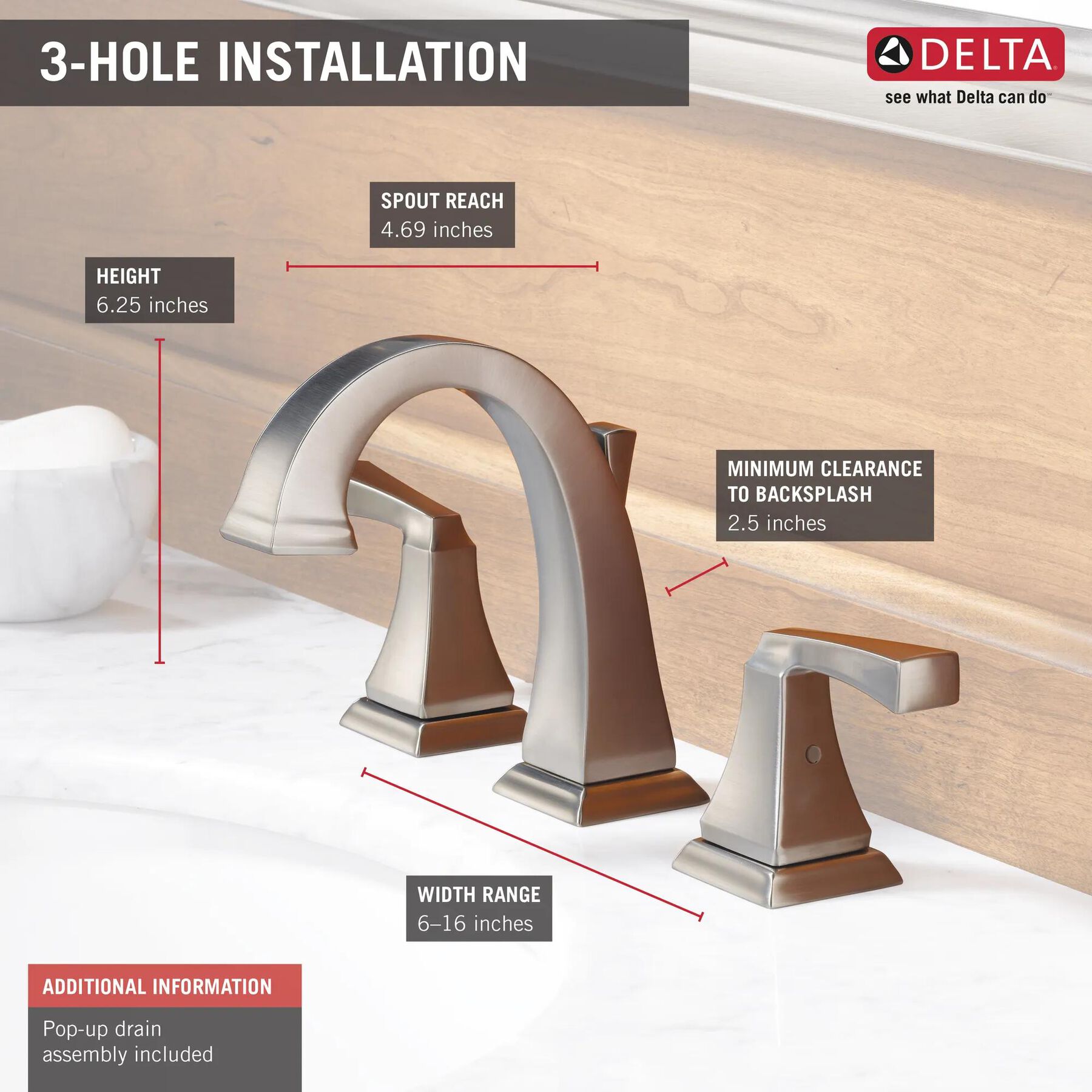 Two Handle Widespread Bathroom Faucet (Recertified)