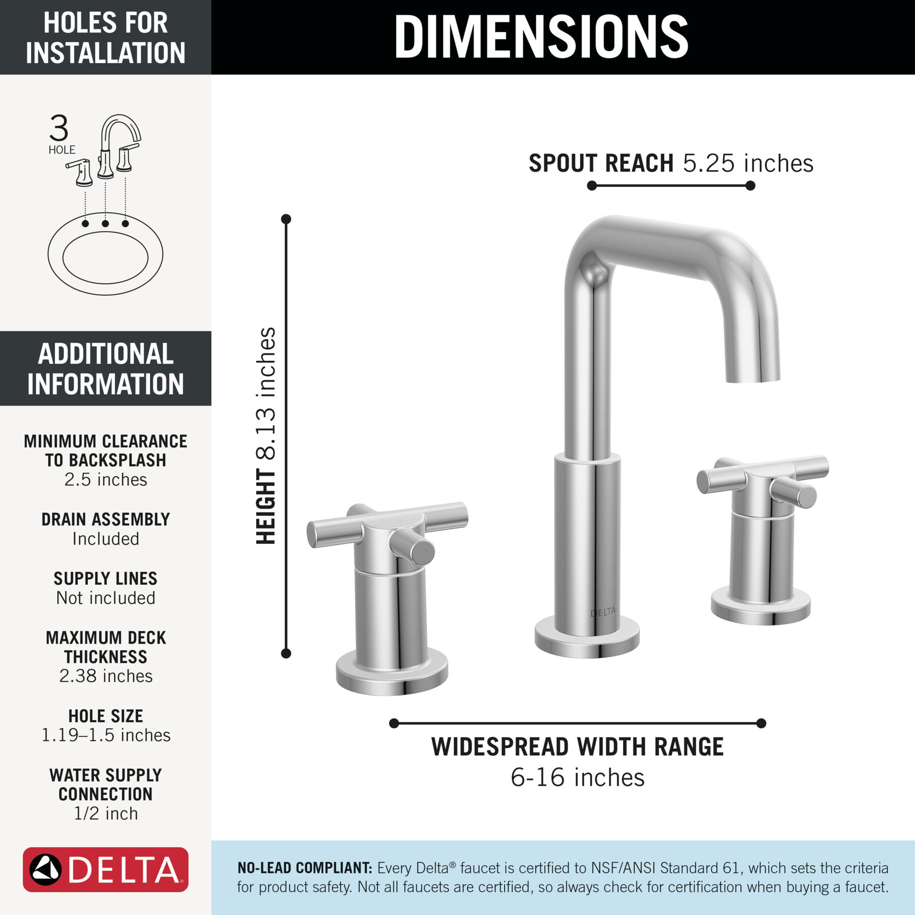 Two Handle Widespread Bathroom Faucet