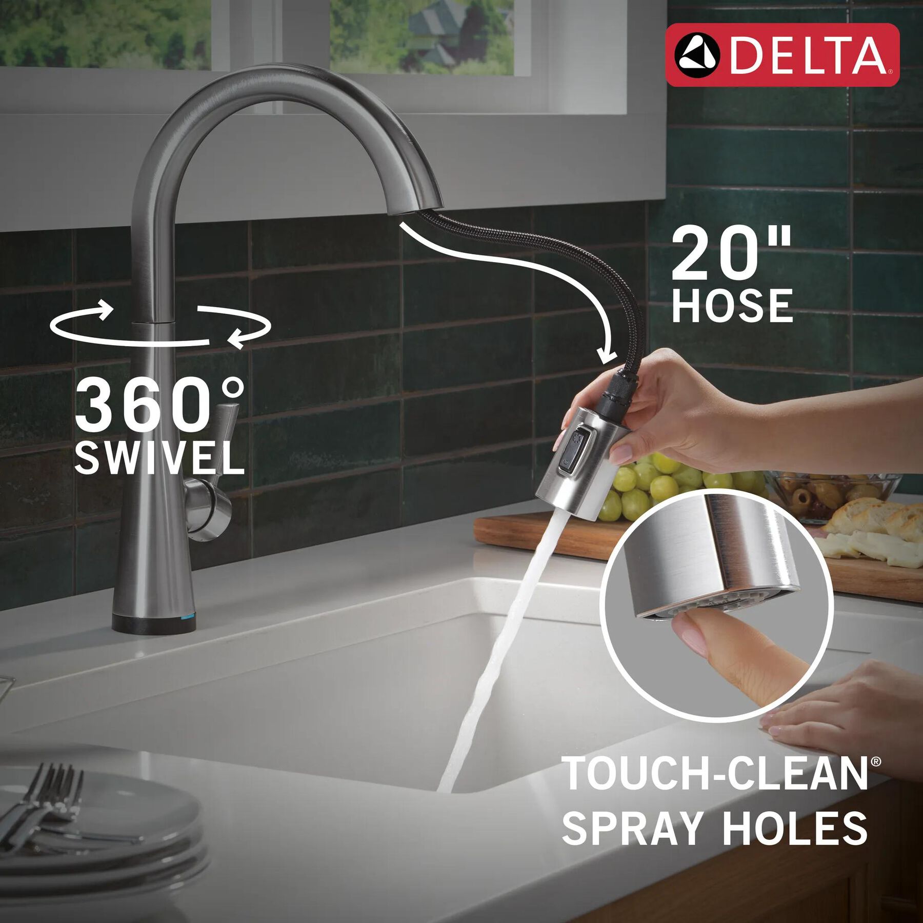 Touch<sub>2</sub>O&reg; Technology Kitchen Faucet with Touchless Technology