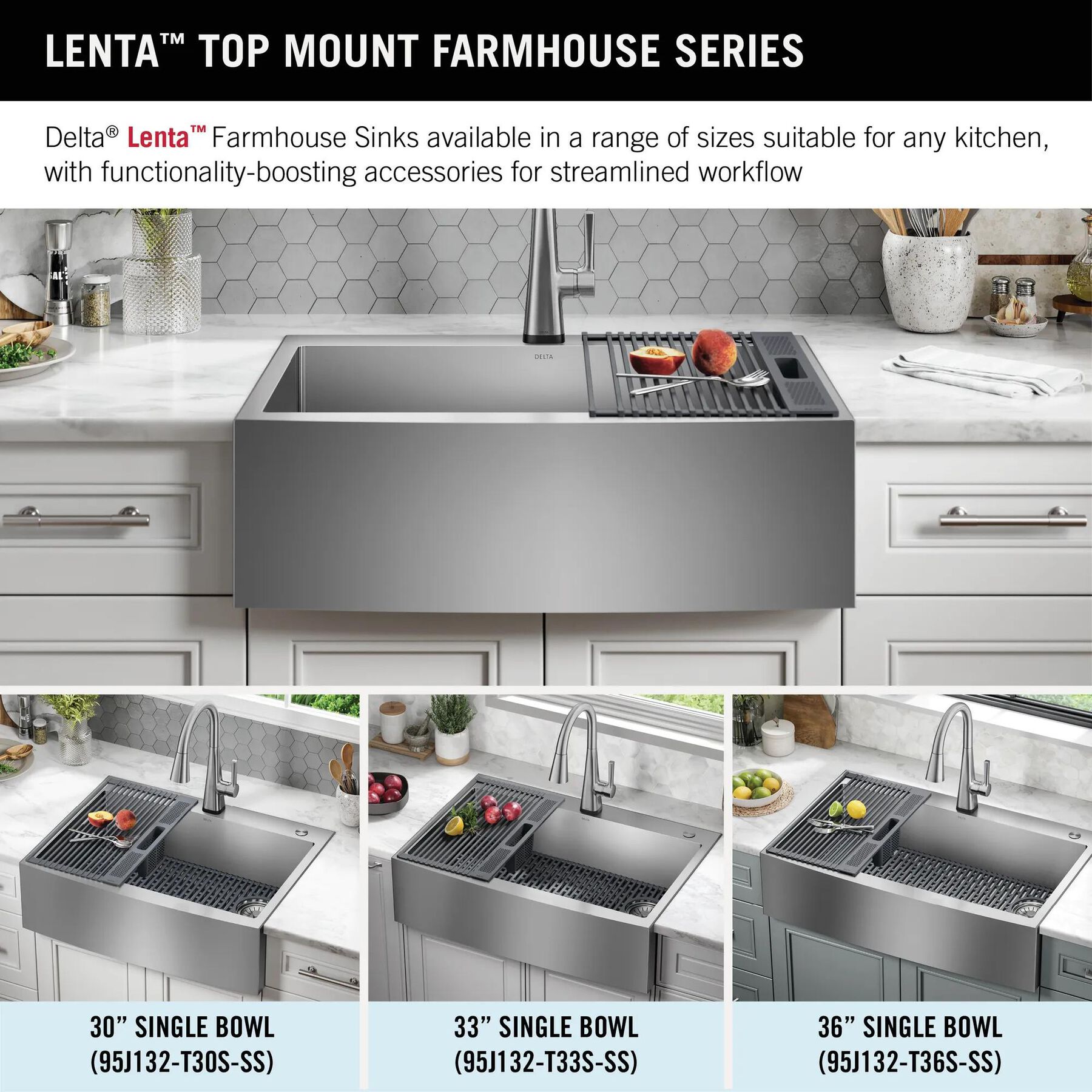 30&rdquo; Retrofit Farmhouse Apron Front 16 Gauge Stainless Steel Single Bowl Kitchen Sink for Undermount / Drop-In Installation with Accessories