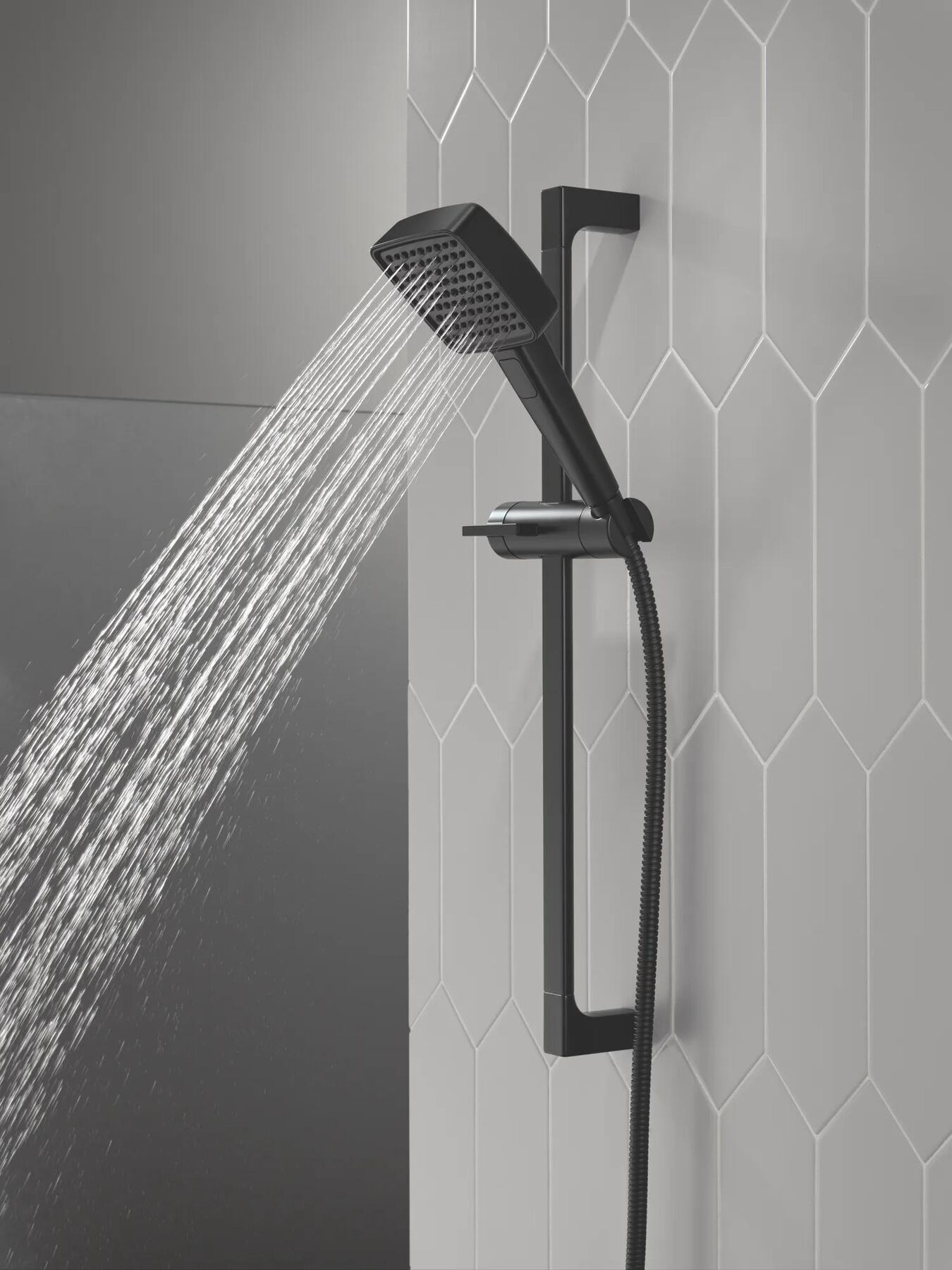 4-Setting Hand Shower with Slide Bar featuring FeatherRain&trade; Spray