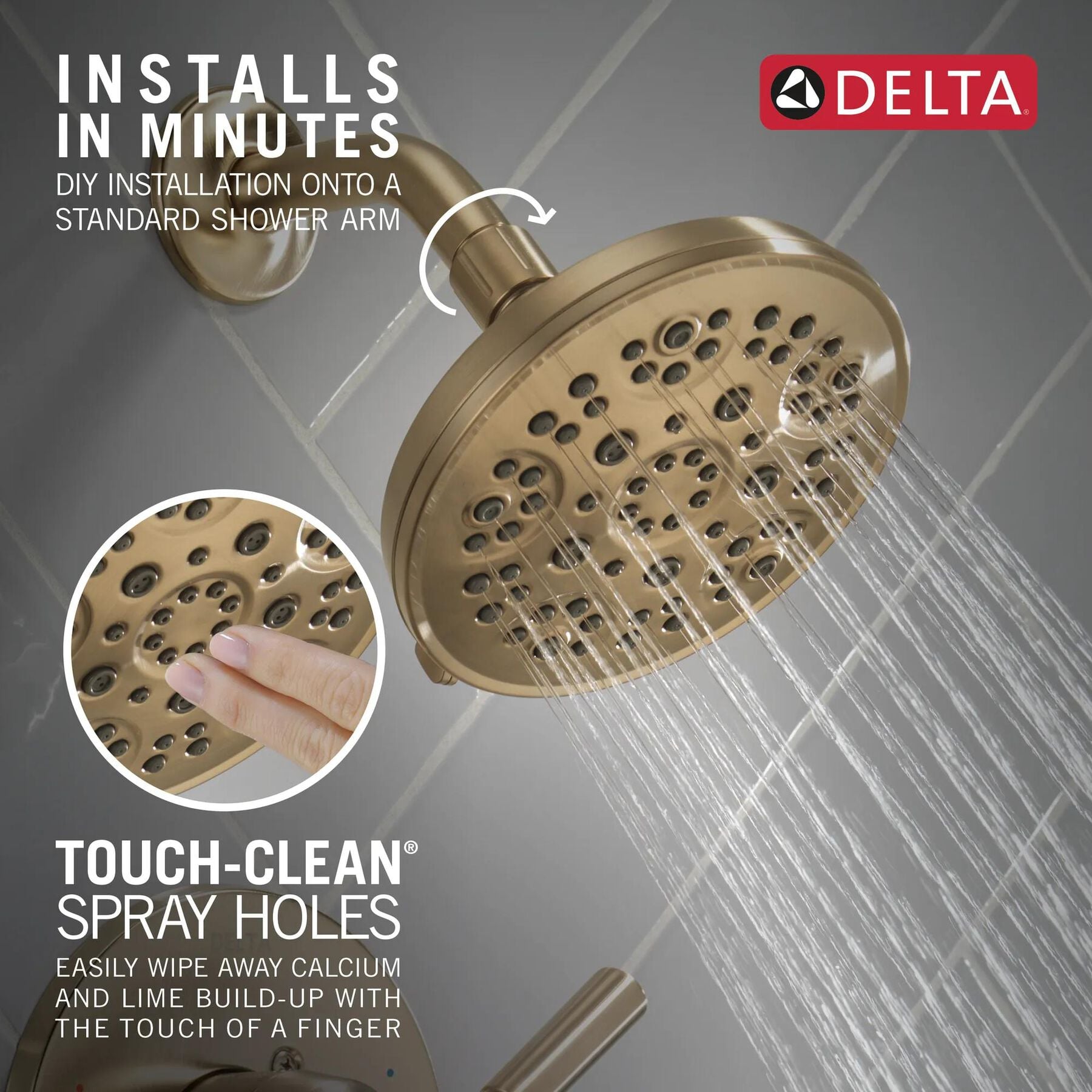 Fixed 5-Setting Showerhead