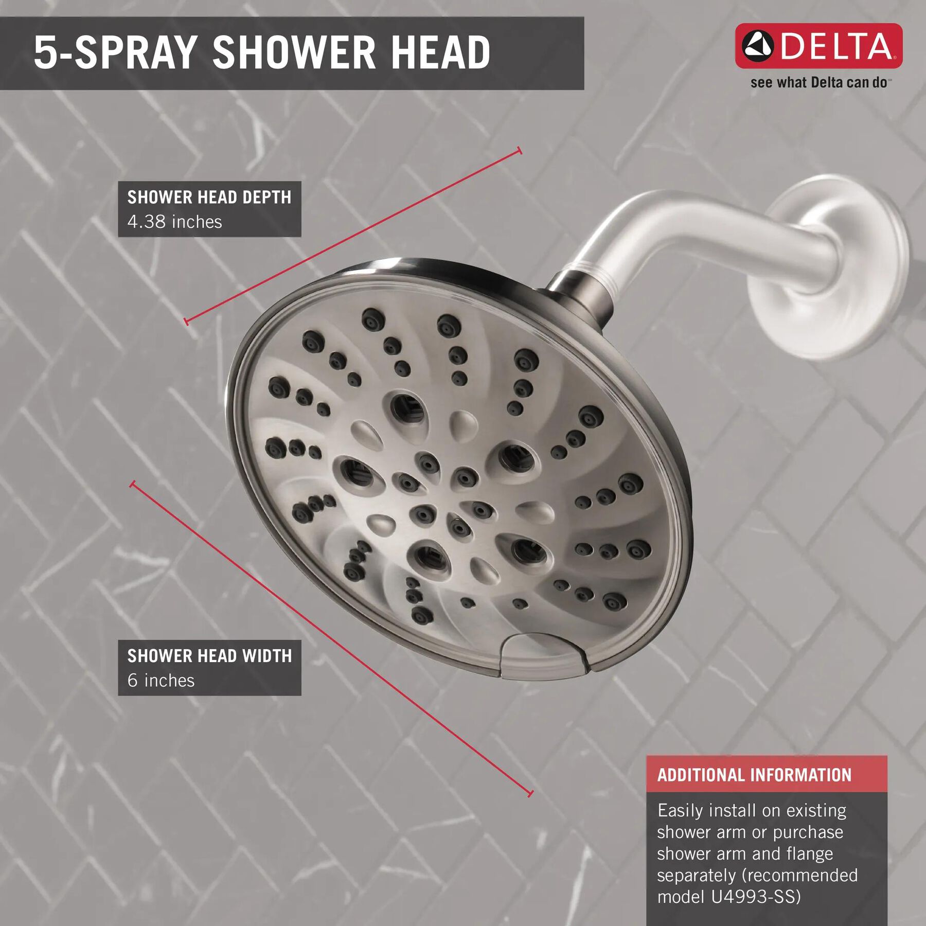 H2Okinetic 5-Setting Shower Head