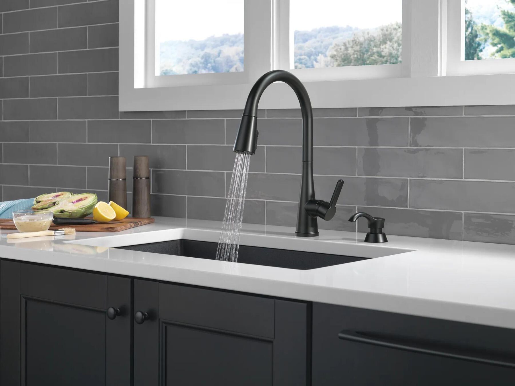 Pull-Down Kitchen Faucet w/Soap (Recertified)