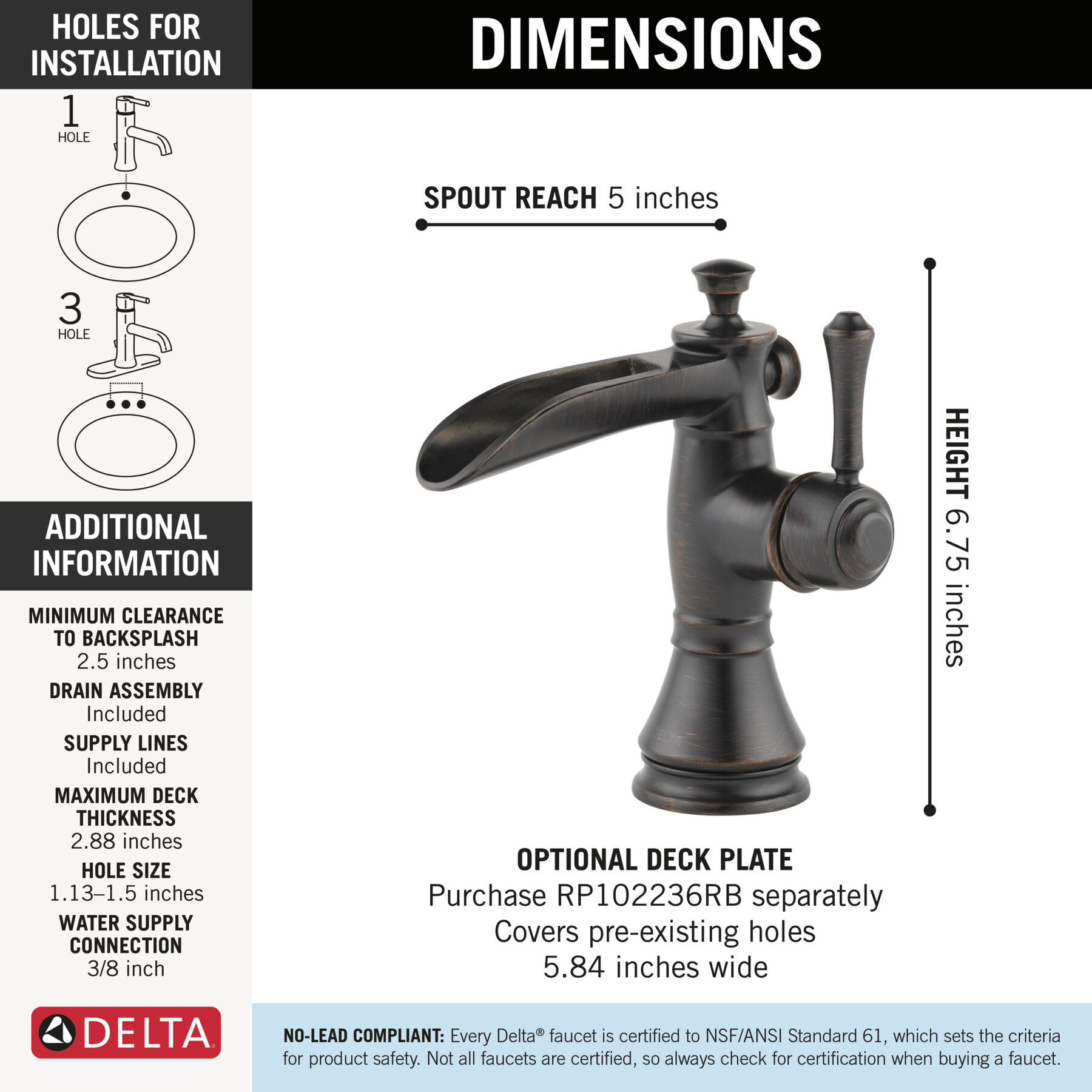 Single Handle Channel Bathroom Faucet
