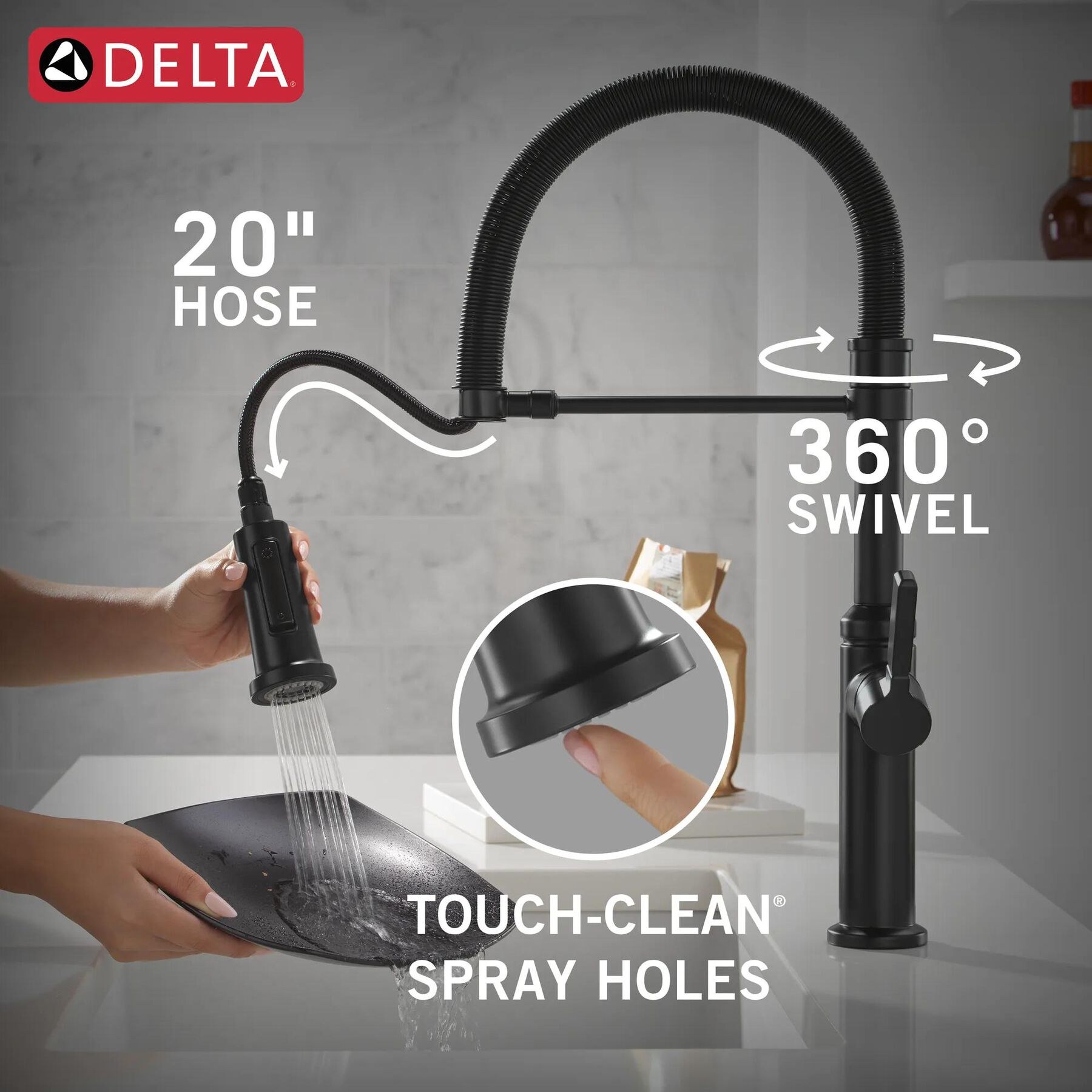 Single Handle Pull-Down Spring Kitchen Faucet