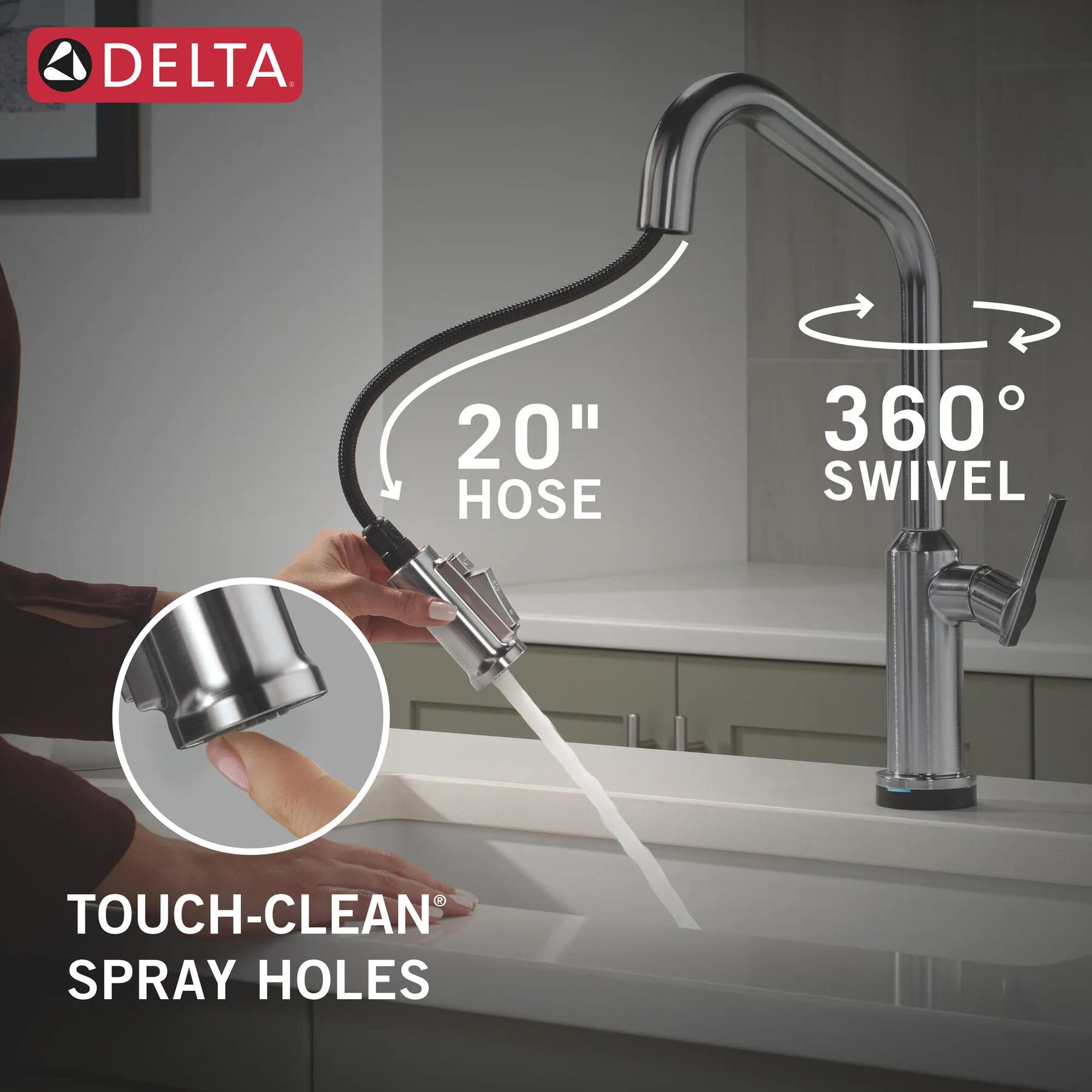 Touch2O&reg; Technology Kitchen Faucet with Touchless Technology