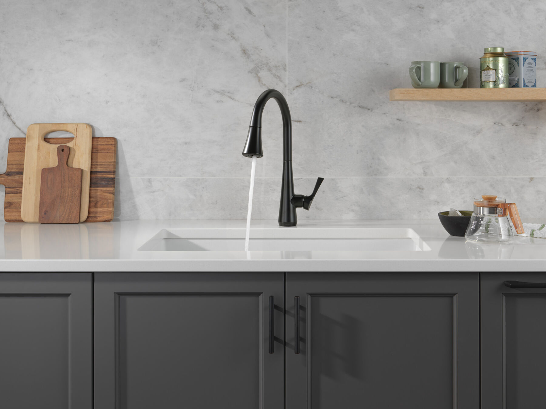Single Handle Pull-Down Kitchen Faucet with ShieldSpray Technology
